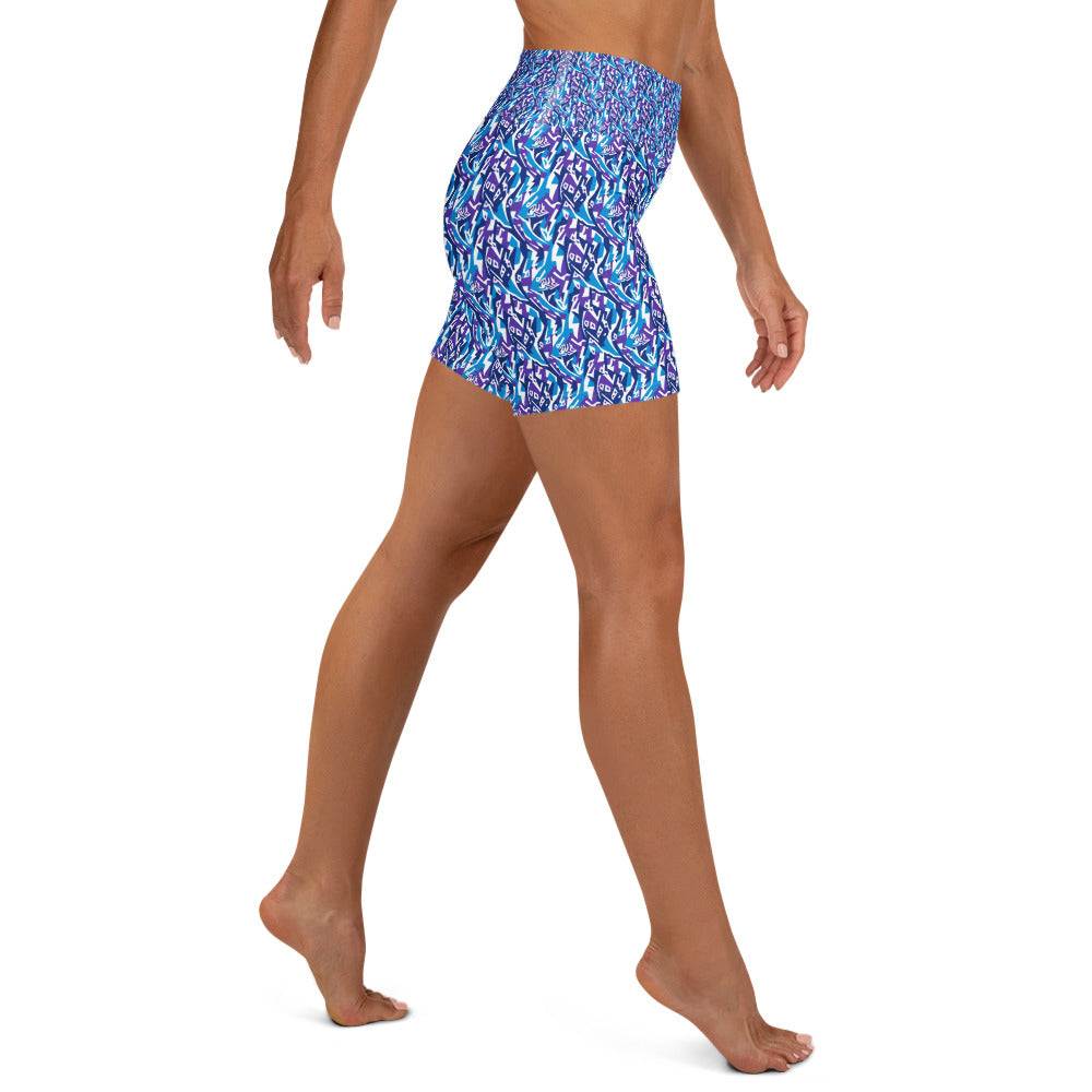 Aquarius Electric Waves Yoga Shorts | GearBunch