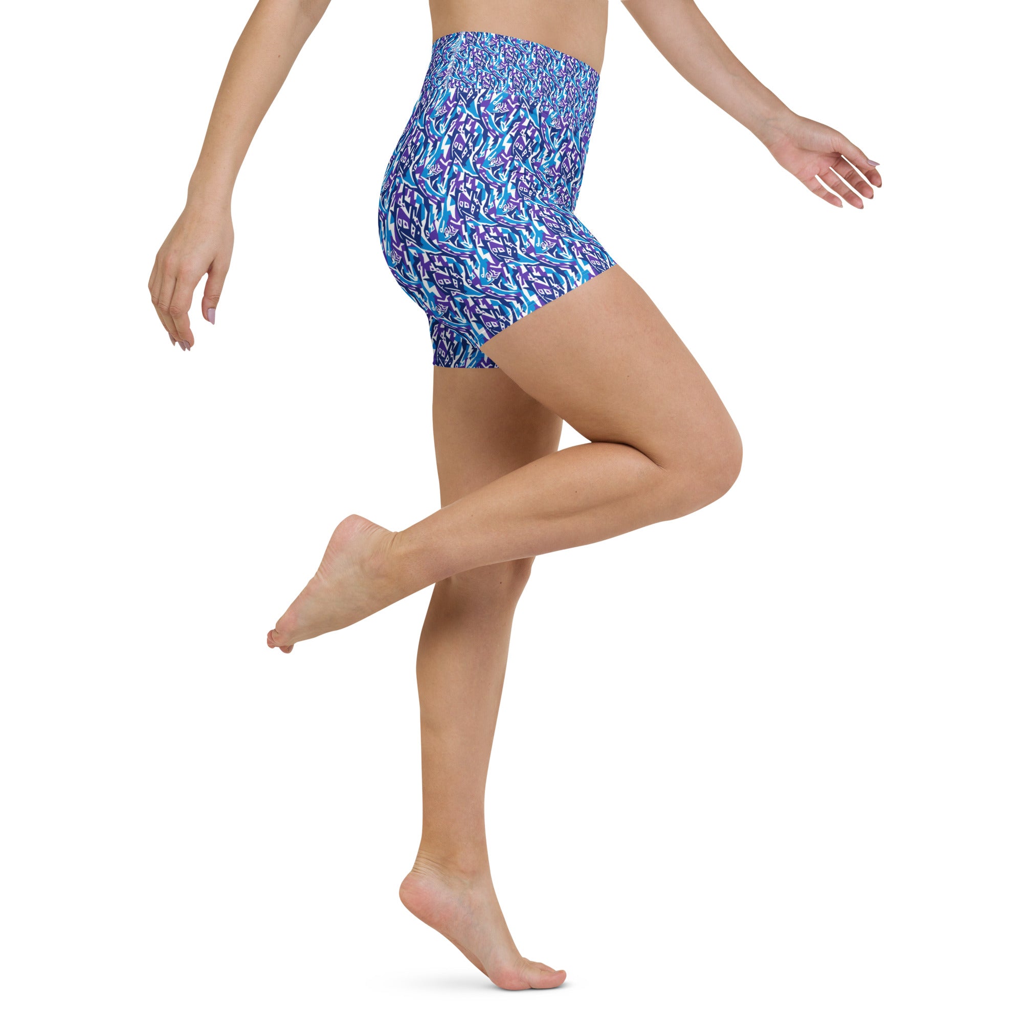Aquarius Electric Waves Yoga Shorts | GearBunch