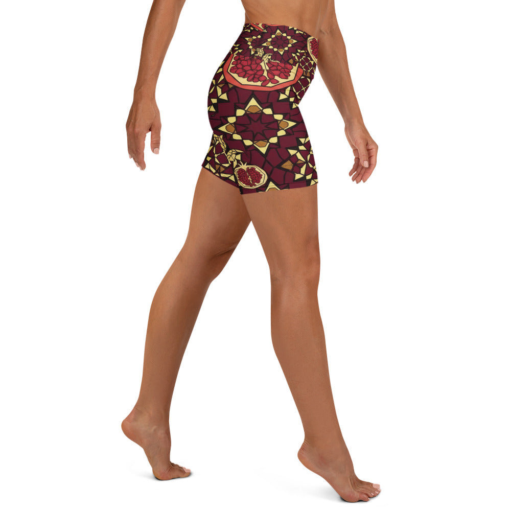 Zellige Pomegranate Yoga Shorts | GearBunch