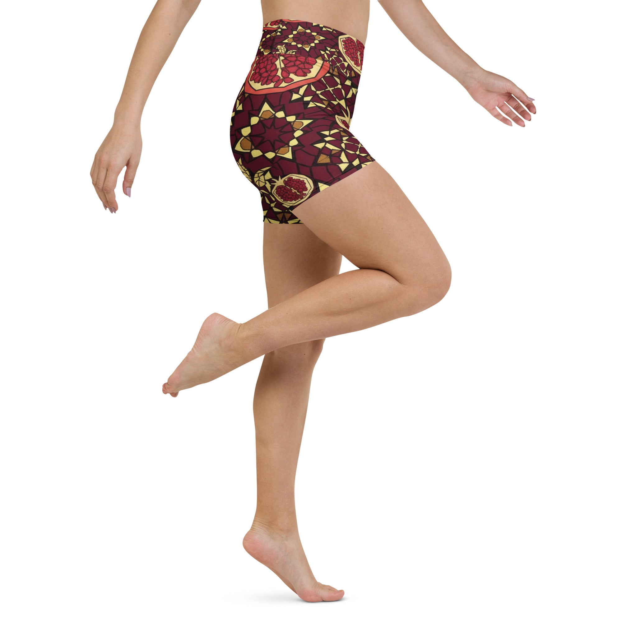 Zellige Pomegranate Yoga Shorts | GearBunch