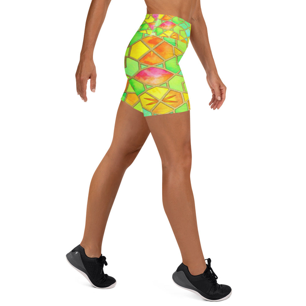 Tropical Punch Yoga Shorts | GearBunch