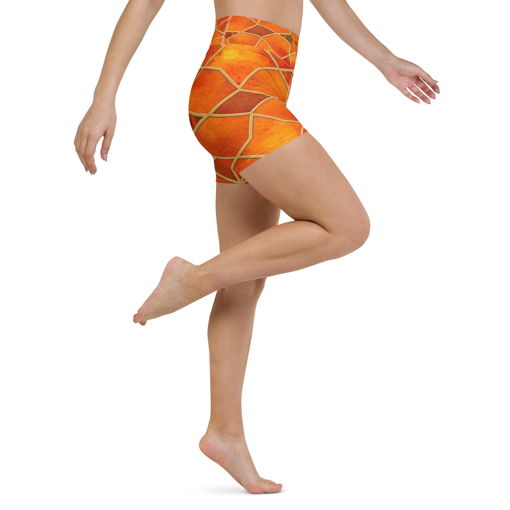 Arabic Watercolour Autumn Spice Yoga Shorts | GearBunch