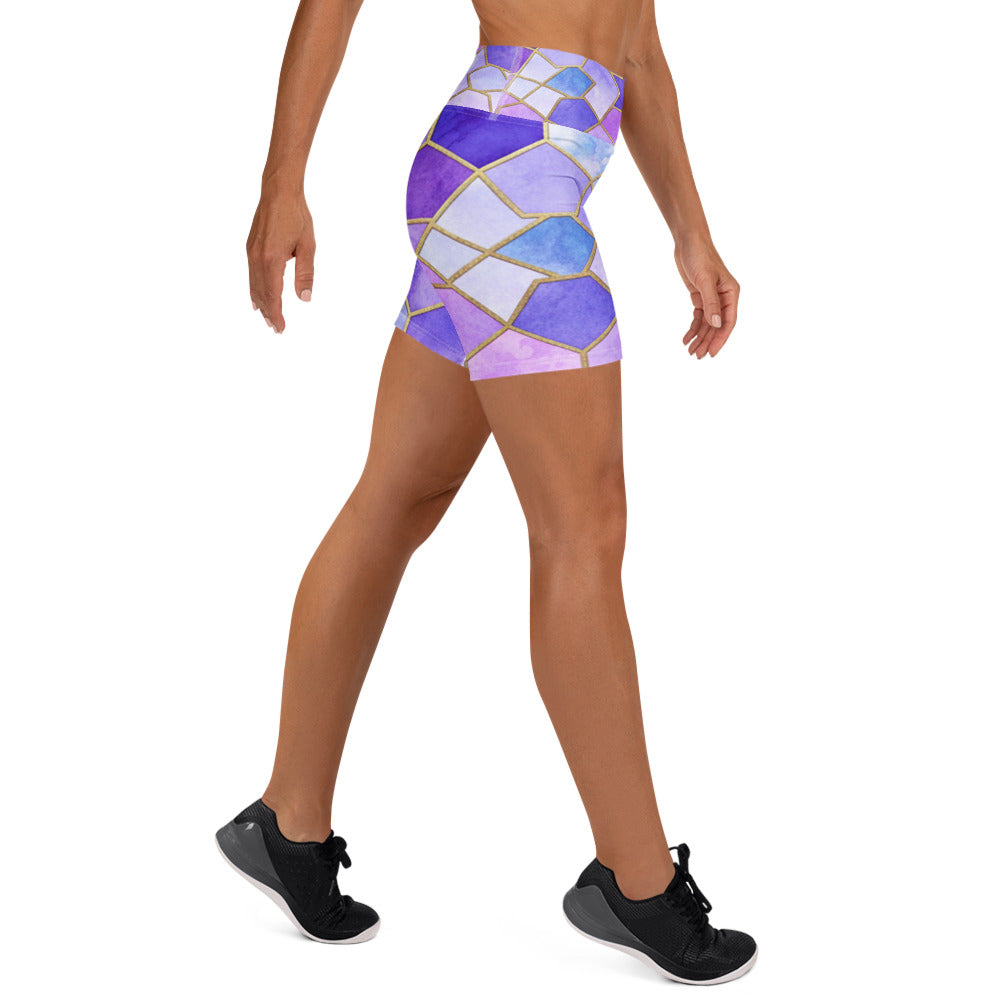 Lavender Fields Yoga Shorts | GearBunch