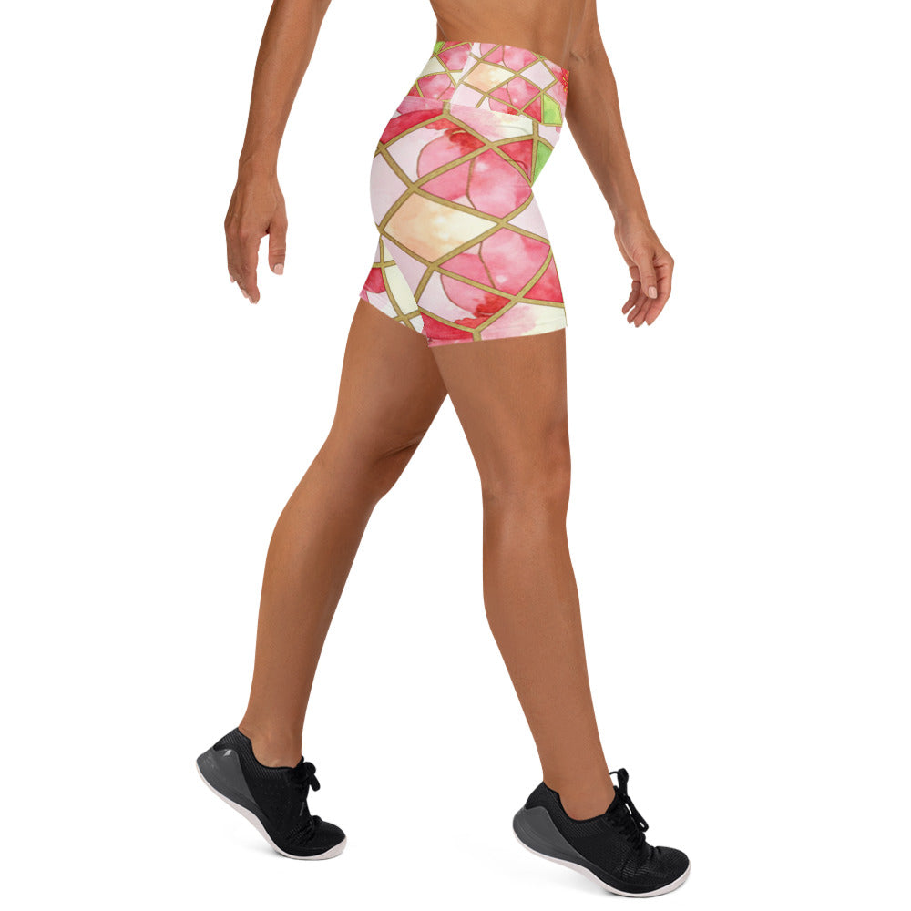 Cherry Blossom Yoga Shorts | GearBunch