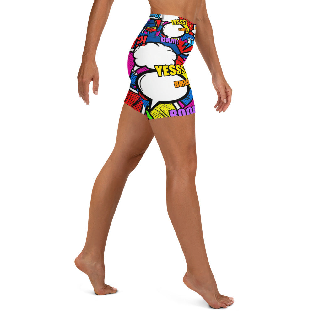 Comic Strip Ninja Night Yoga Shorts | GearBunch