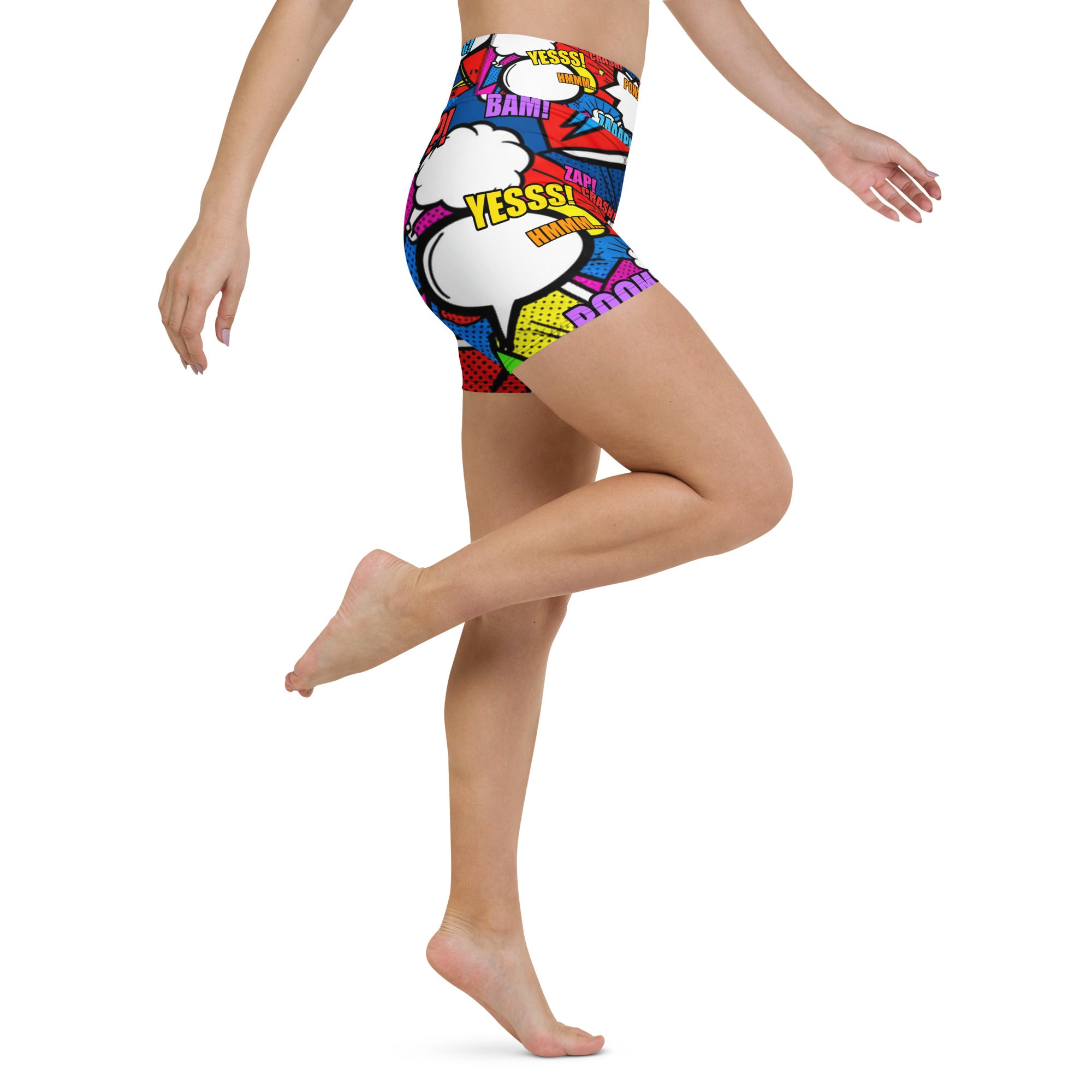 Comic Strip Ninja Night Yoga Shorts | GearBunch