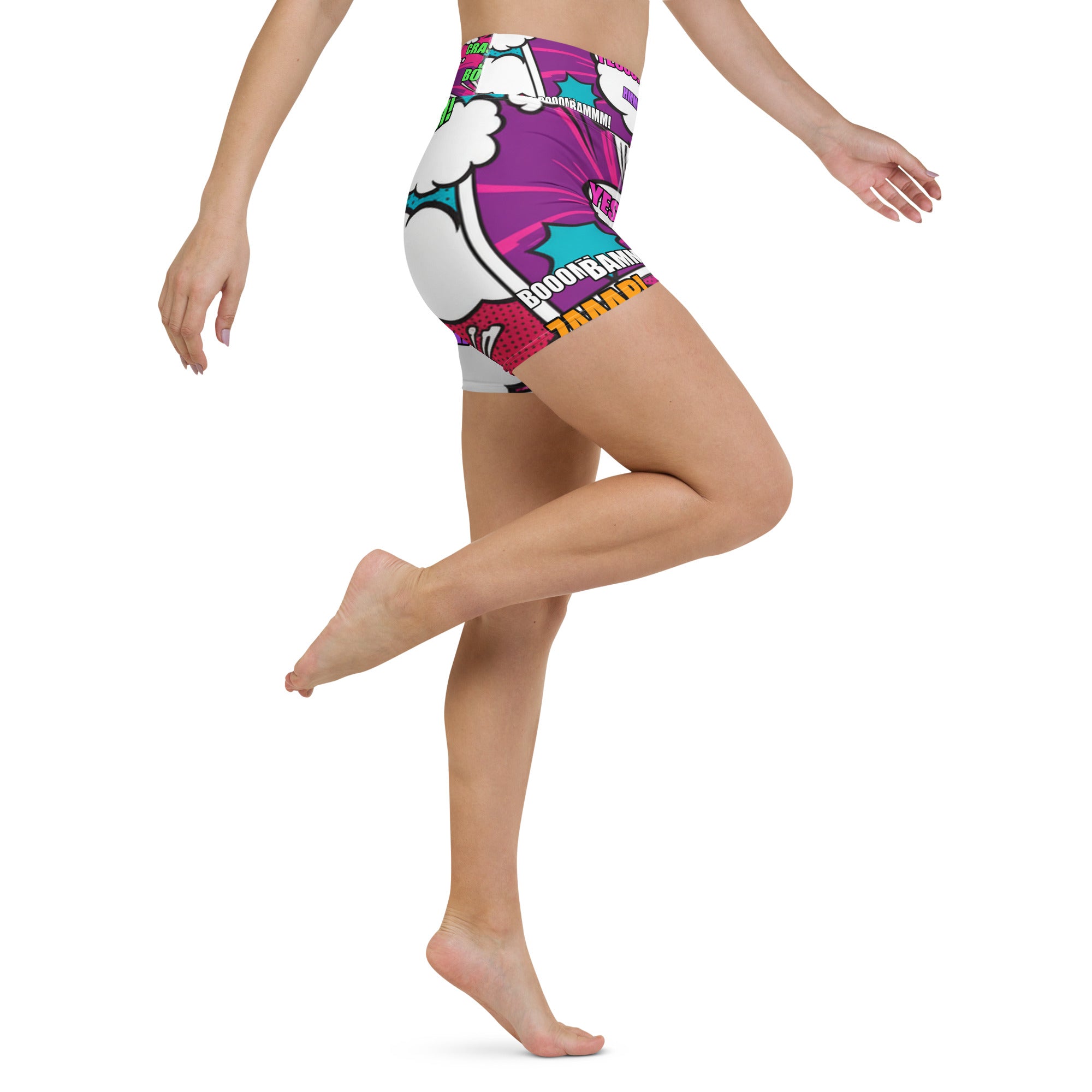 Comic Strip Roller Derby Yoga Shorts | GearBunch