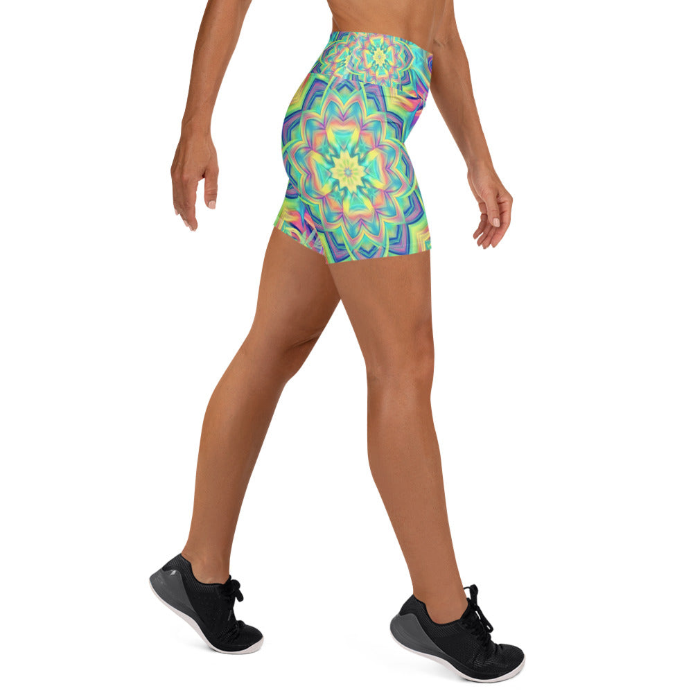 Psychedelic Tropical Yoga Shorts | GearBunch