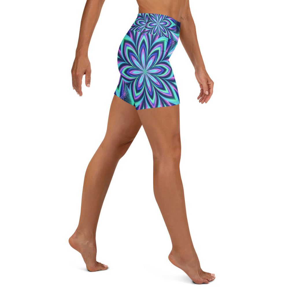 Psychedelic Northern Lights Yoga Shorts | GearBunch