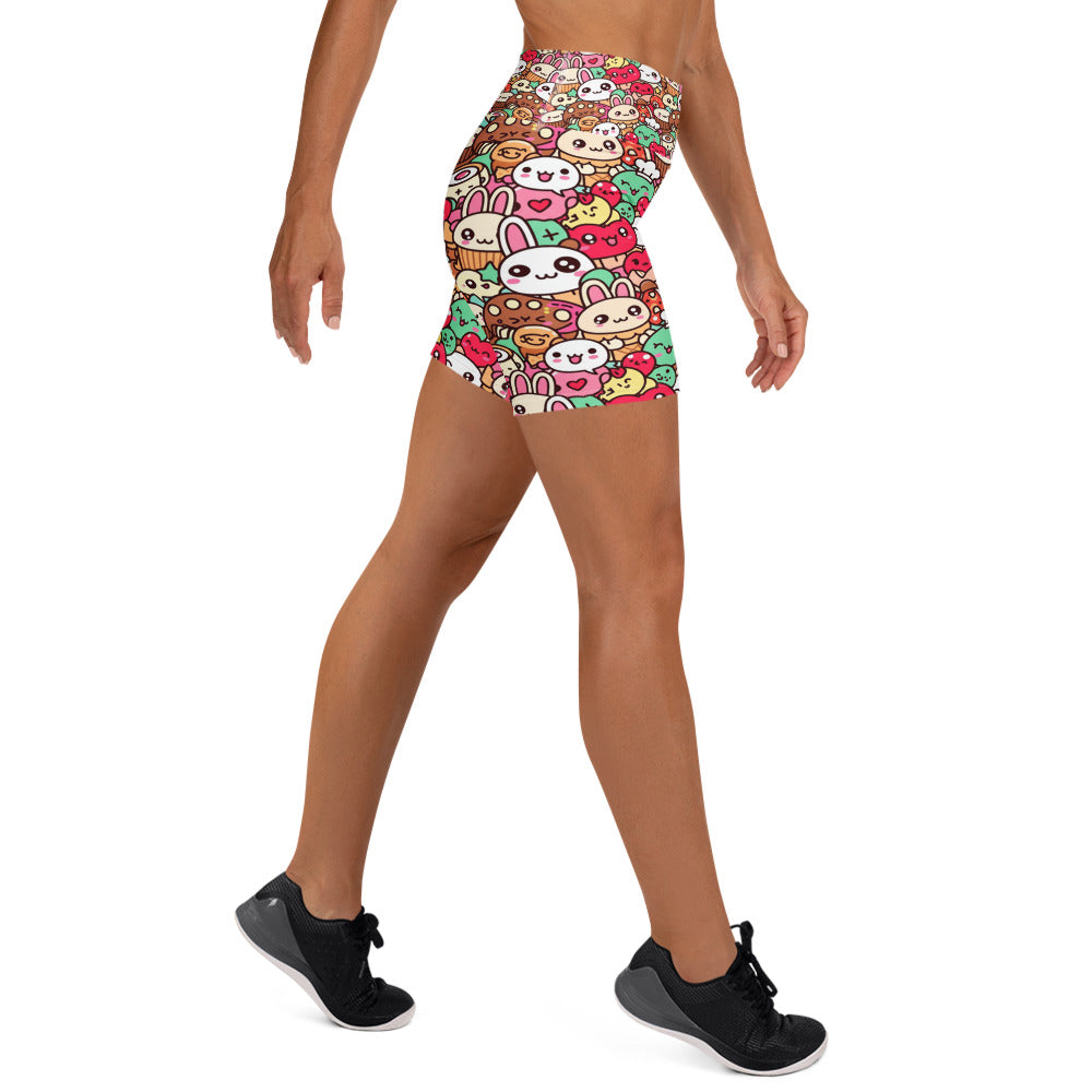 Kawaii Bakery Shop Yoga Shorts | GearBunch
