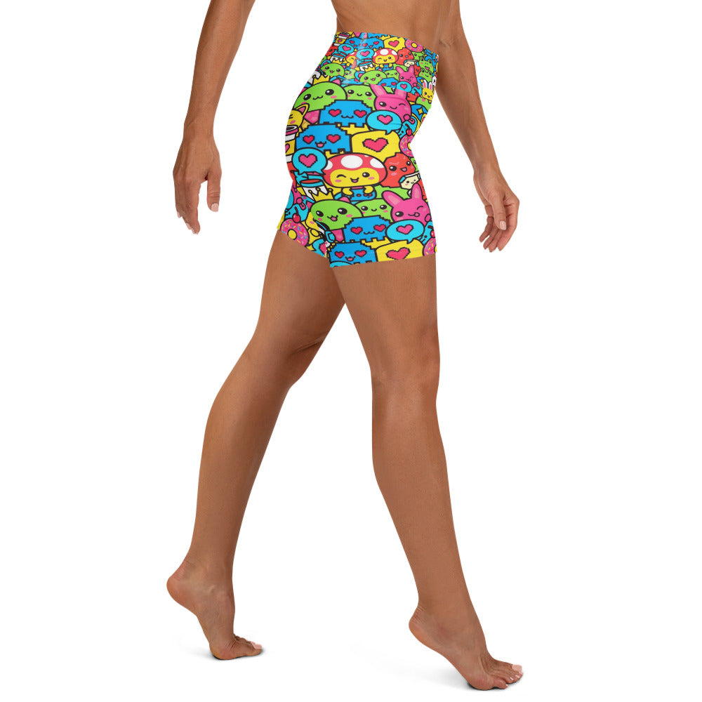 Kawaii Arcade Game Yoga Shorts | GearBunch