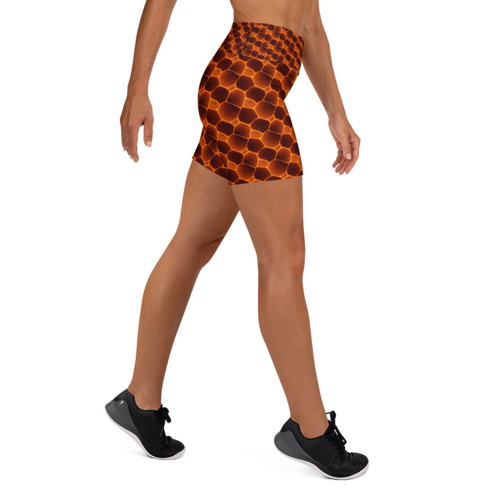 Tortoise Shell Pattern Yoga Shorts | GearBunch