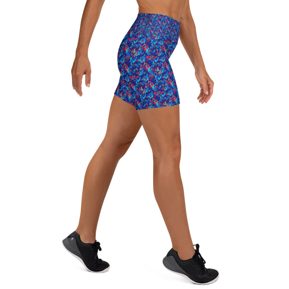 Colorful Tropical Fishes Yoga Shorts | GearBunch
