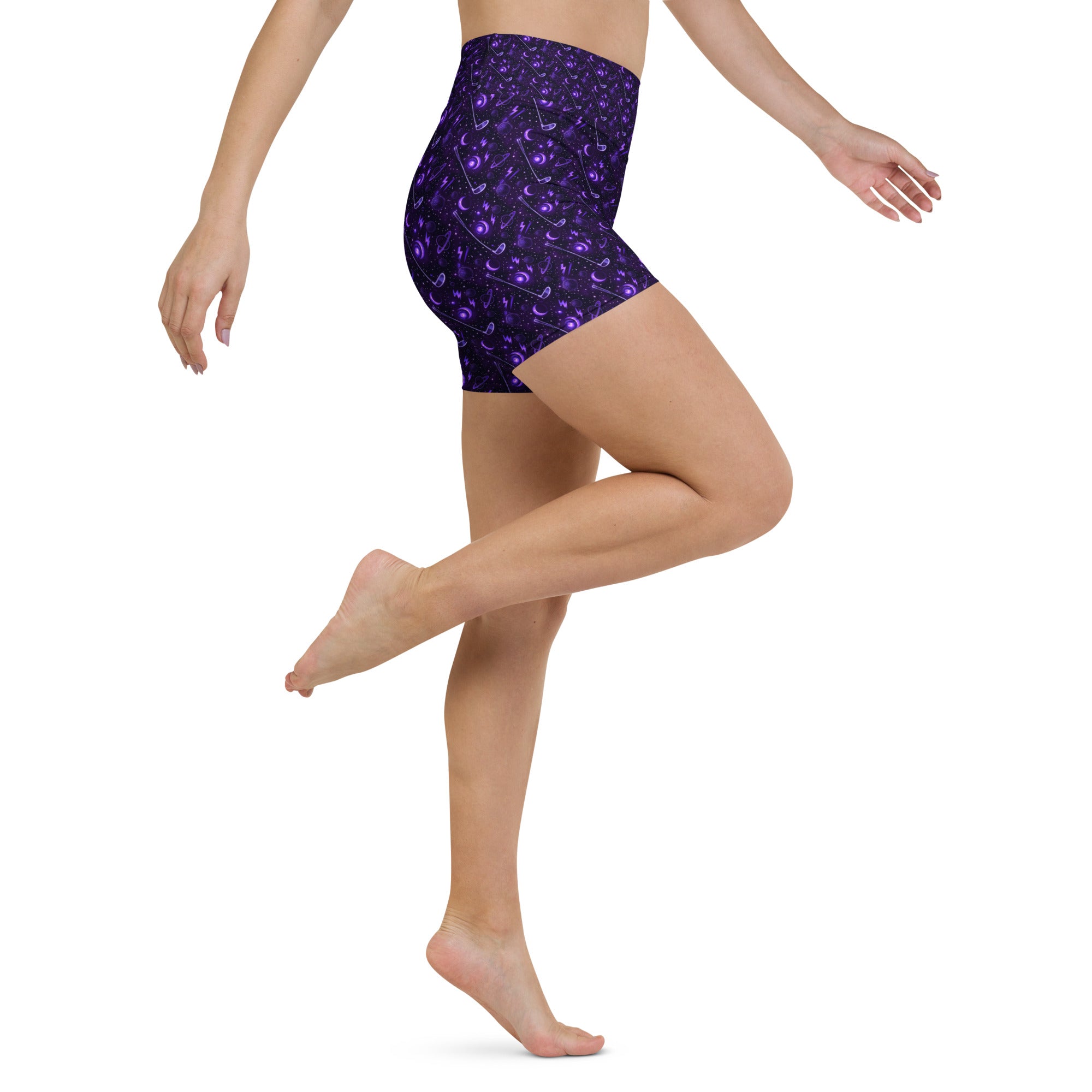 Cosmic Space Golf Yoga Shorts | GearBunch