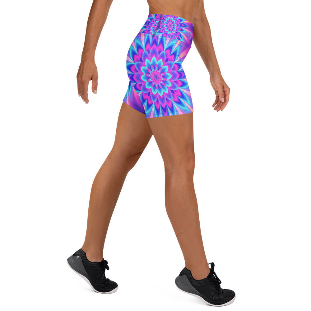 Psychedelic Vaporwave Dream Yoga Shorts | GearBunch