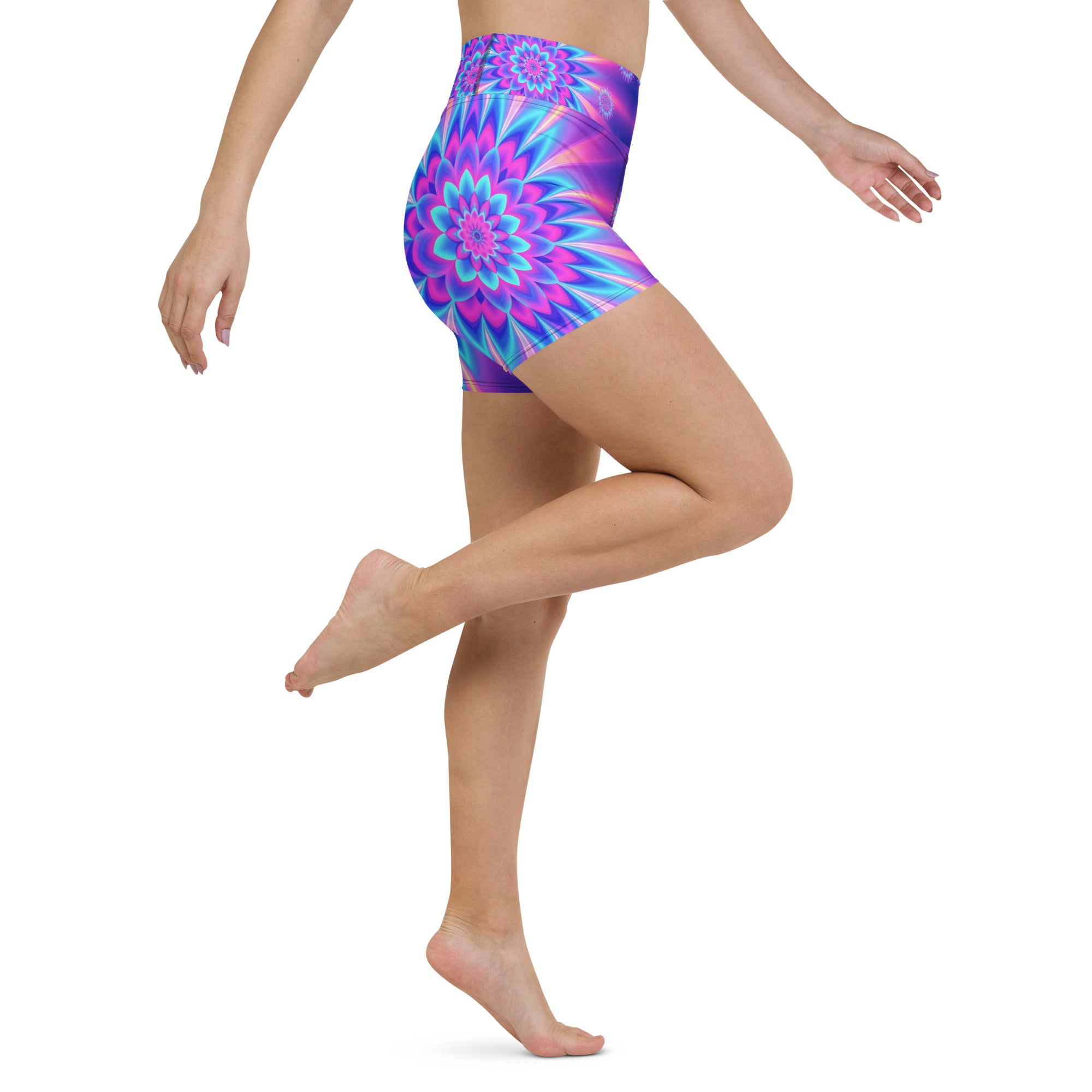 Psychedelic Vaporwave Dream Yoga Shorts | GearBunch