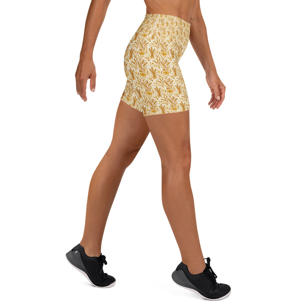 Wheat Field Harvest Yoga Shorts | GearBunch