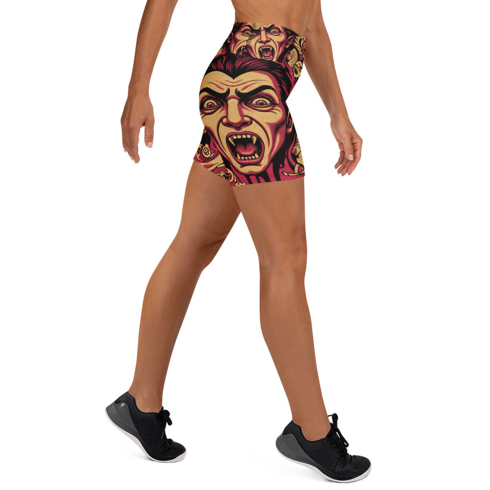 Hammer Horror Poster Collage Yoga Shorts | GearBunch