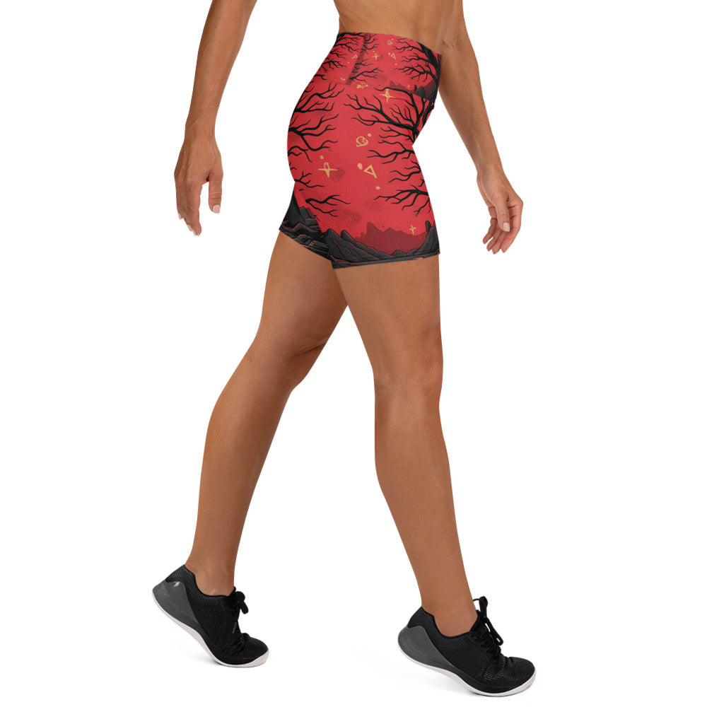 Samhain Blood Moon Yoga Shorts | GearBunch