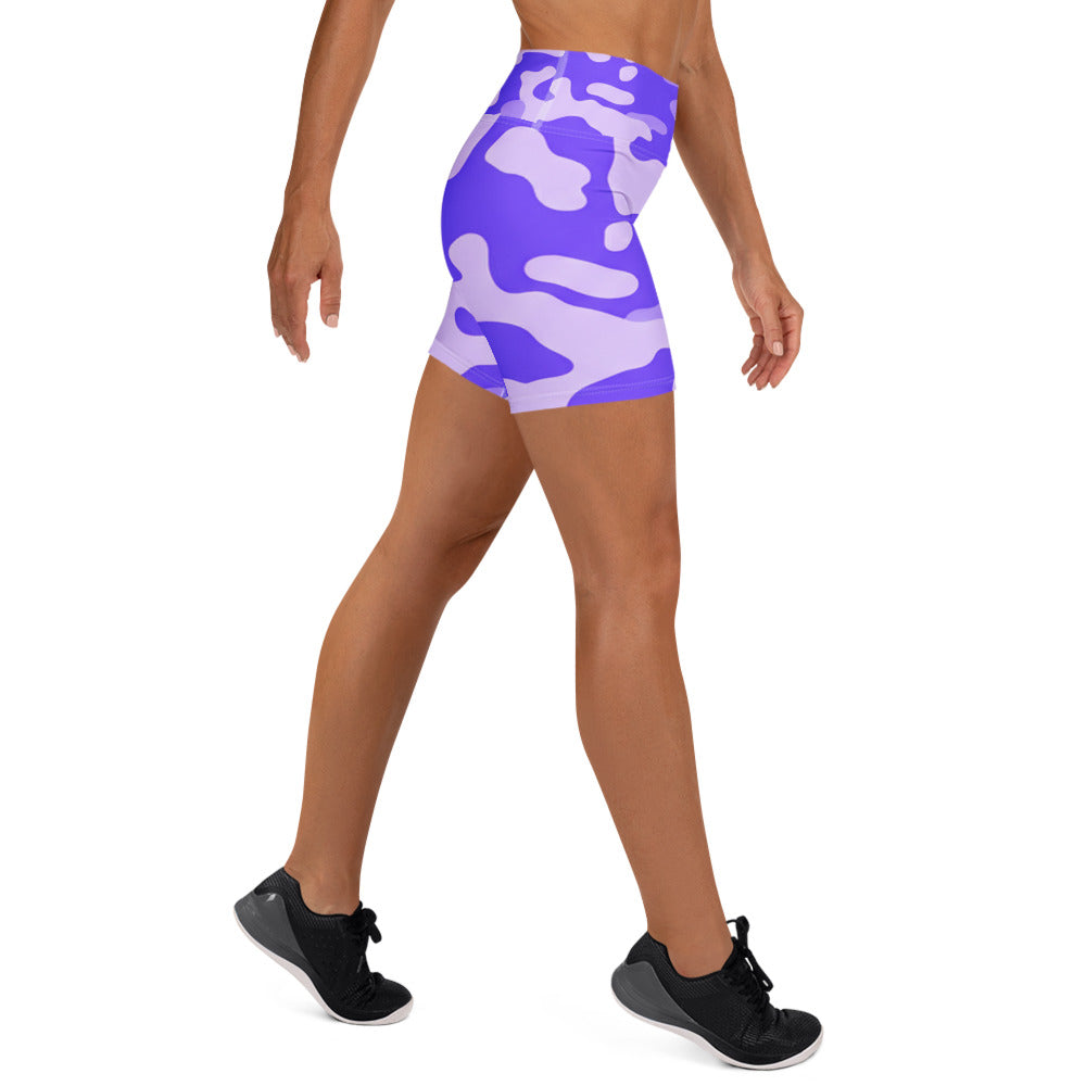 Lavender Camo Yoga Shorts | GearBunch
