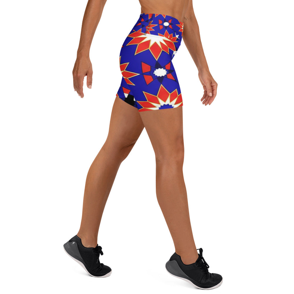 Zellige Sapphire Ruby Yoga Shorts | GearBunch