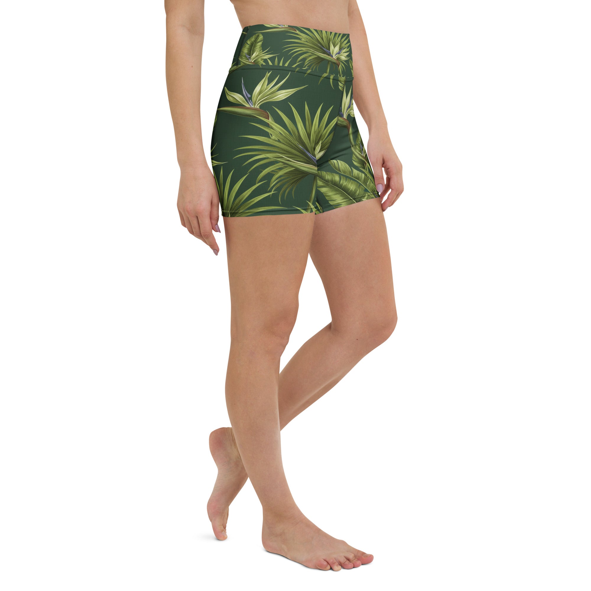 Tropical Palm Grove Yoga Shorts | GearBunch
