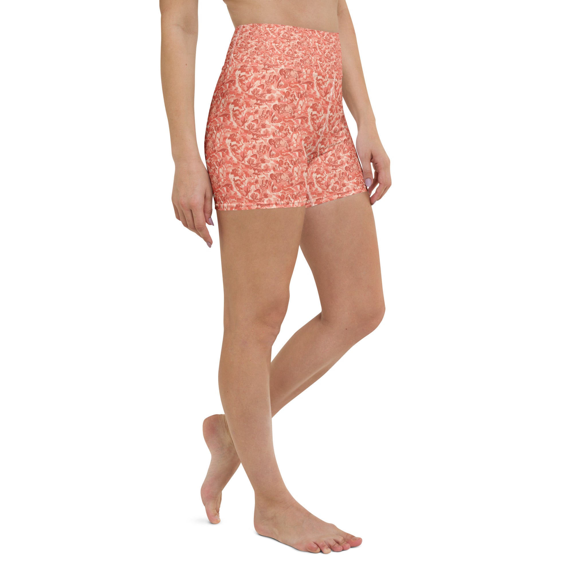 Distorted Cowboy Landscape Yoga Shorts | GearBunch
