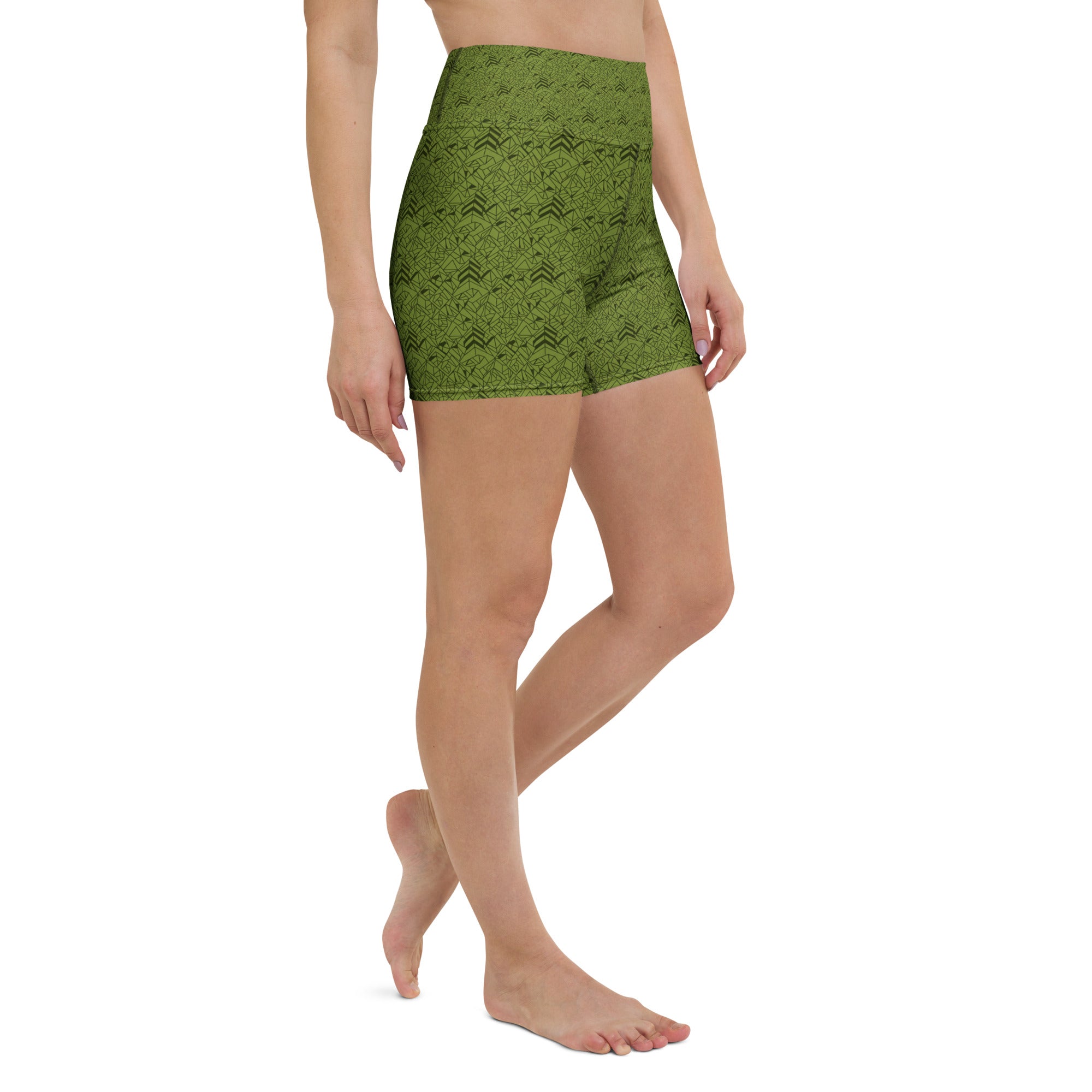 Velvet Olive Green Yoga Shorts | GearBunch
