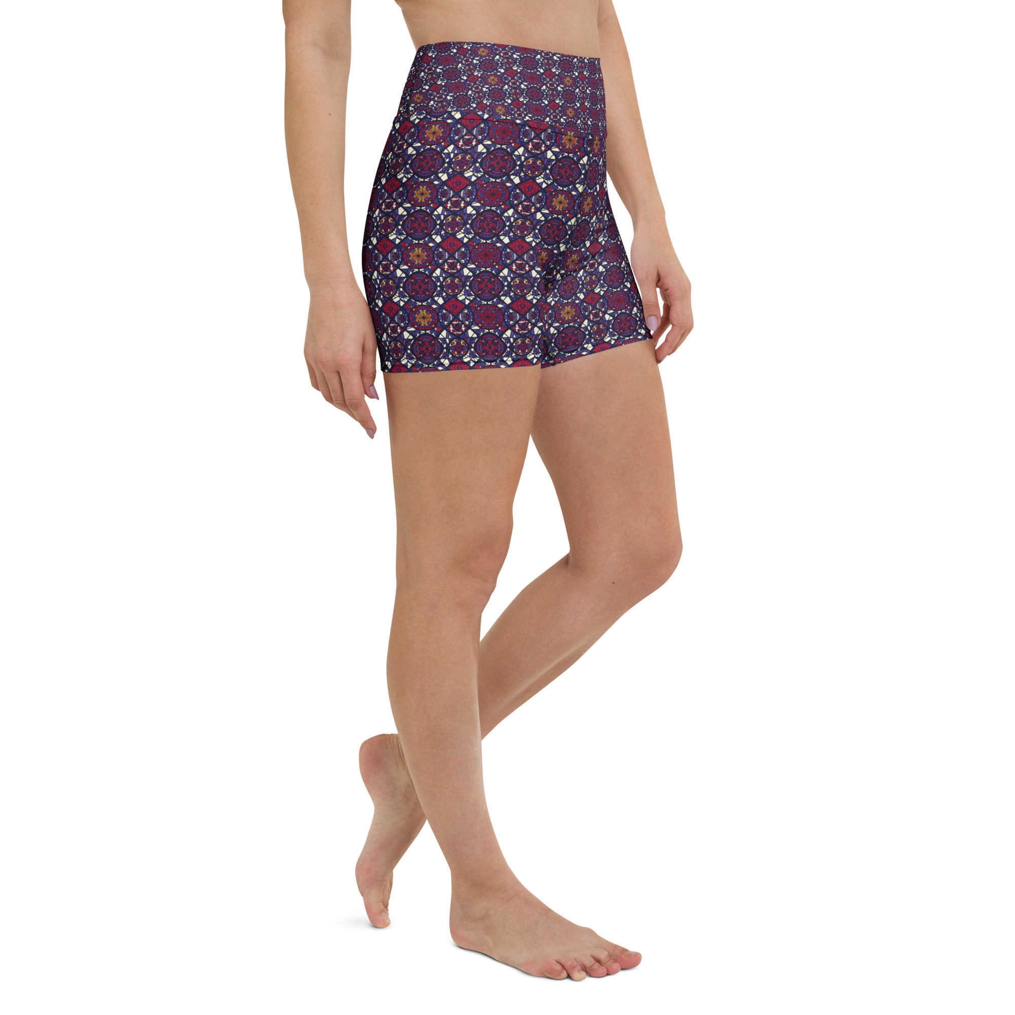 Stained Glass Cathedral Yoga Shorts | GearBunch
