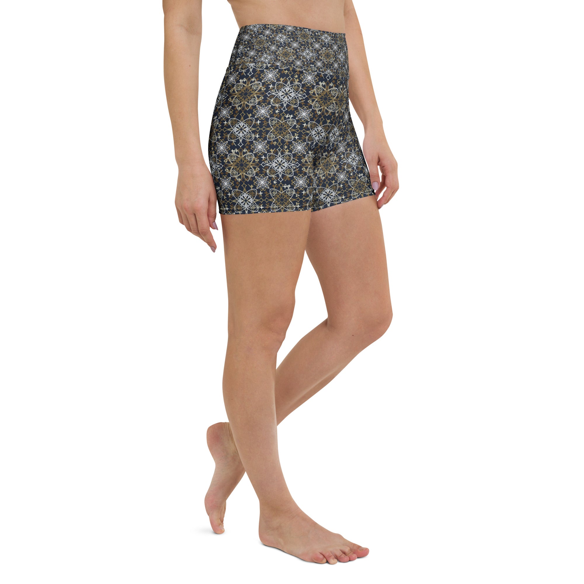 Cross Mandala Yoga Shorts | GearBunch