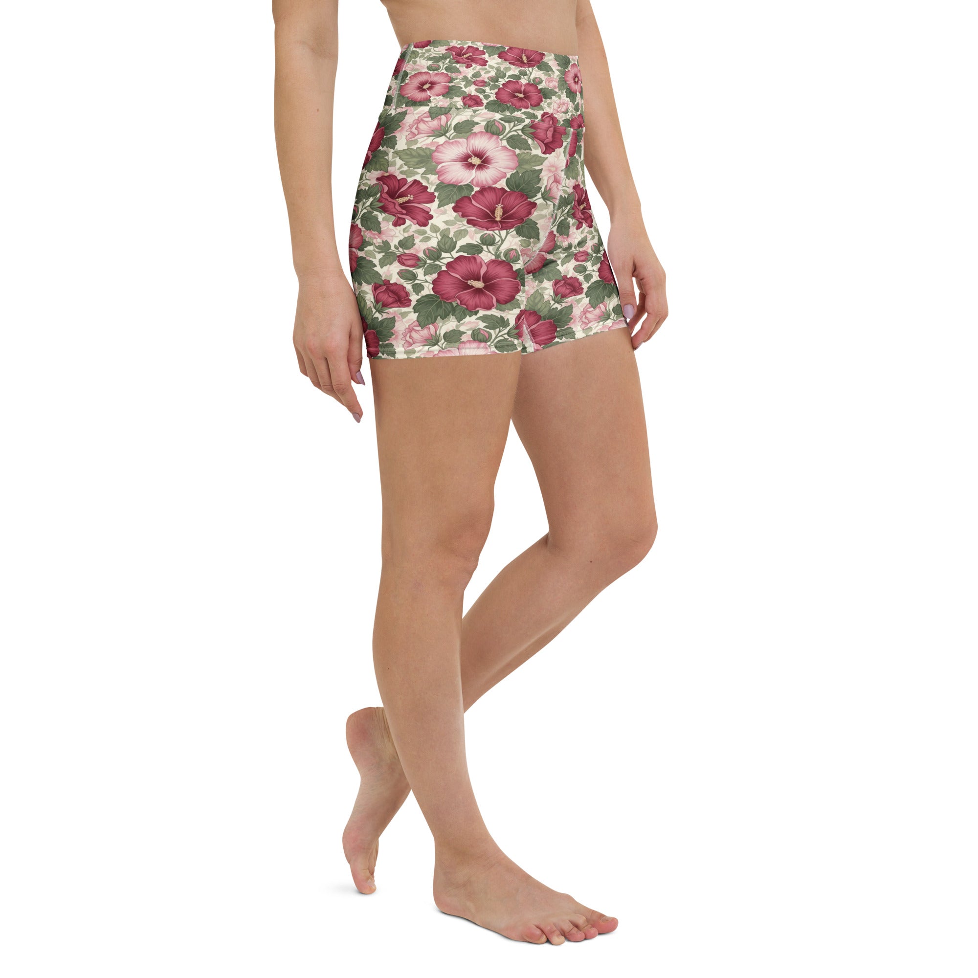Rose of Sharon Yoga Shorts | GearBunch