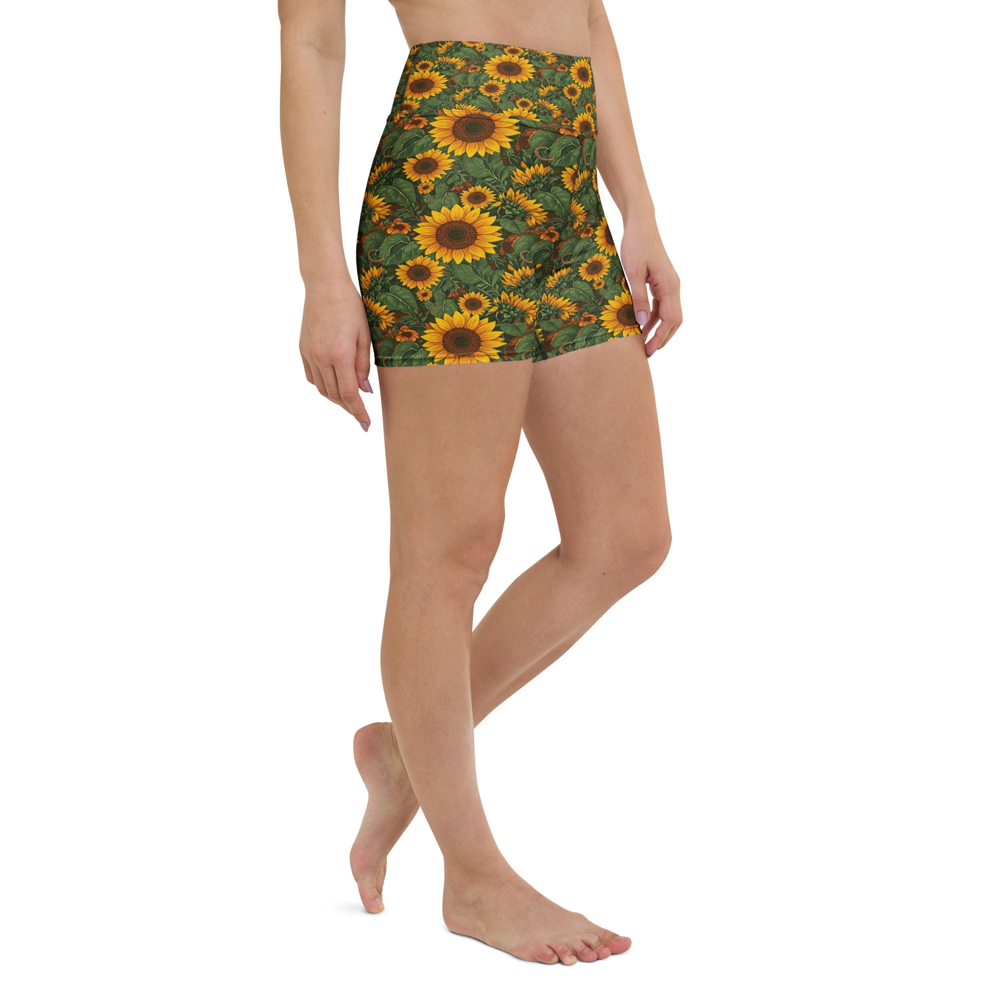 Sunflower Cross Yoga Shorts | GearBunch