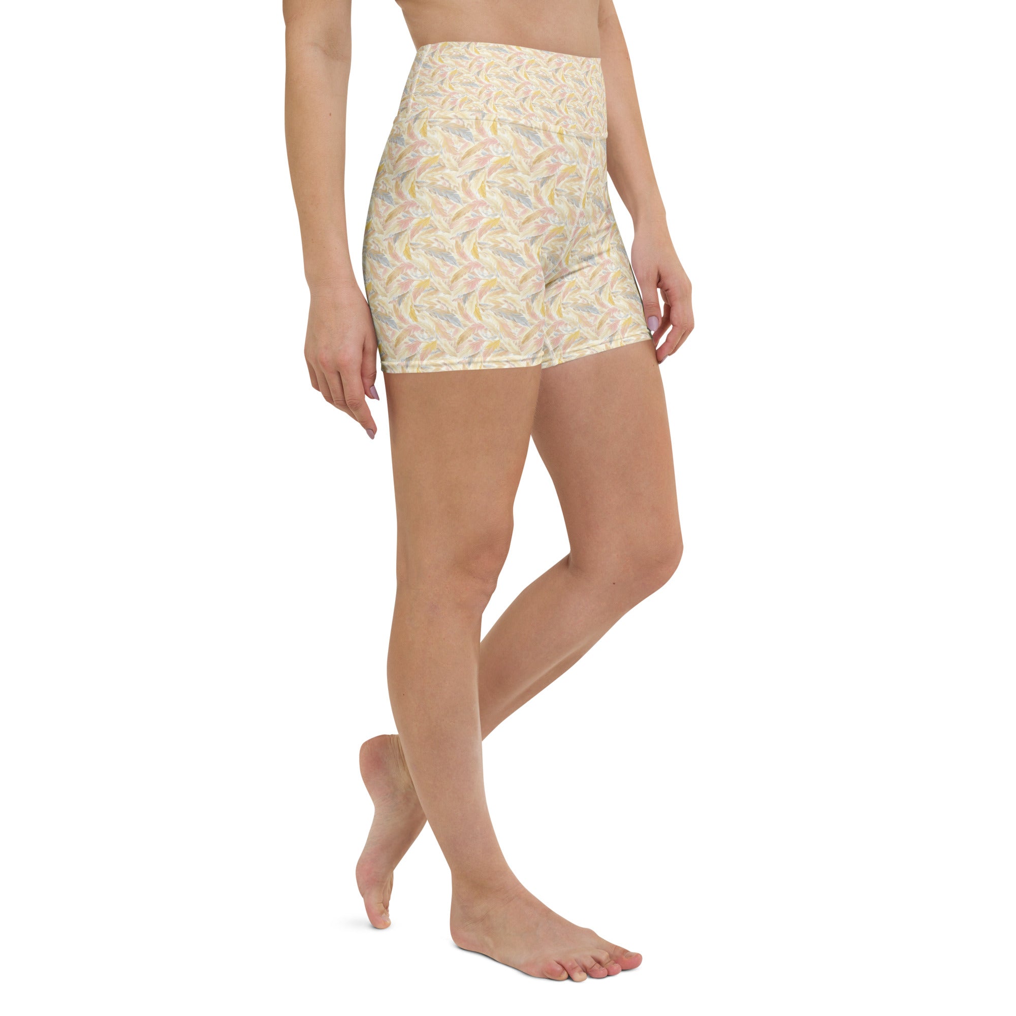 Angel Feathers Yoga Shorts | GearBunch