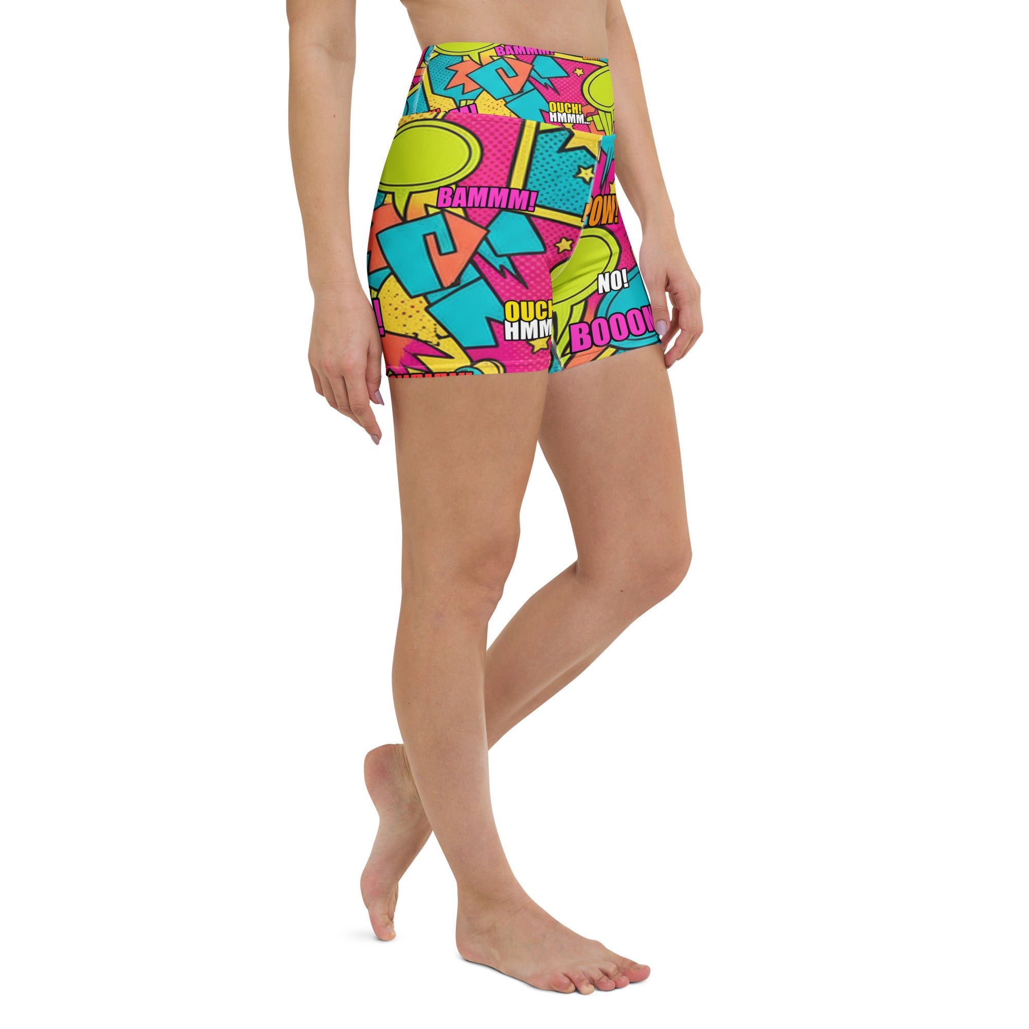 Comic Pop Tropical Yoga Shorts | GearBunch