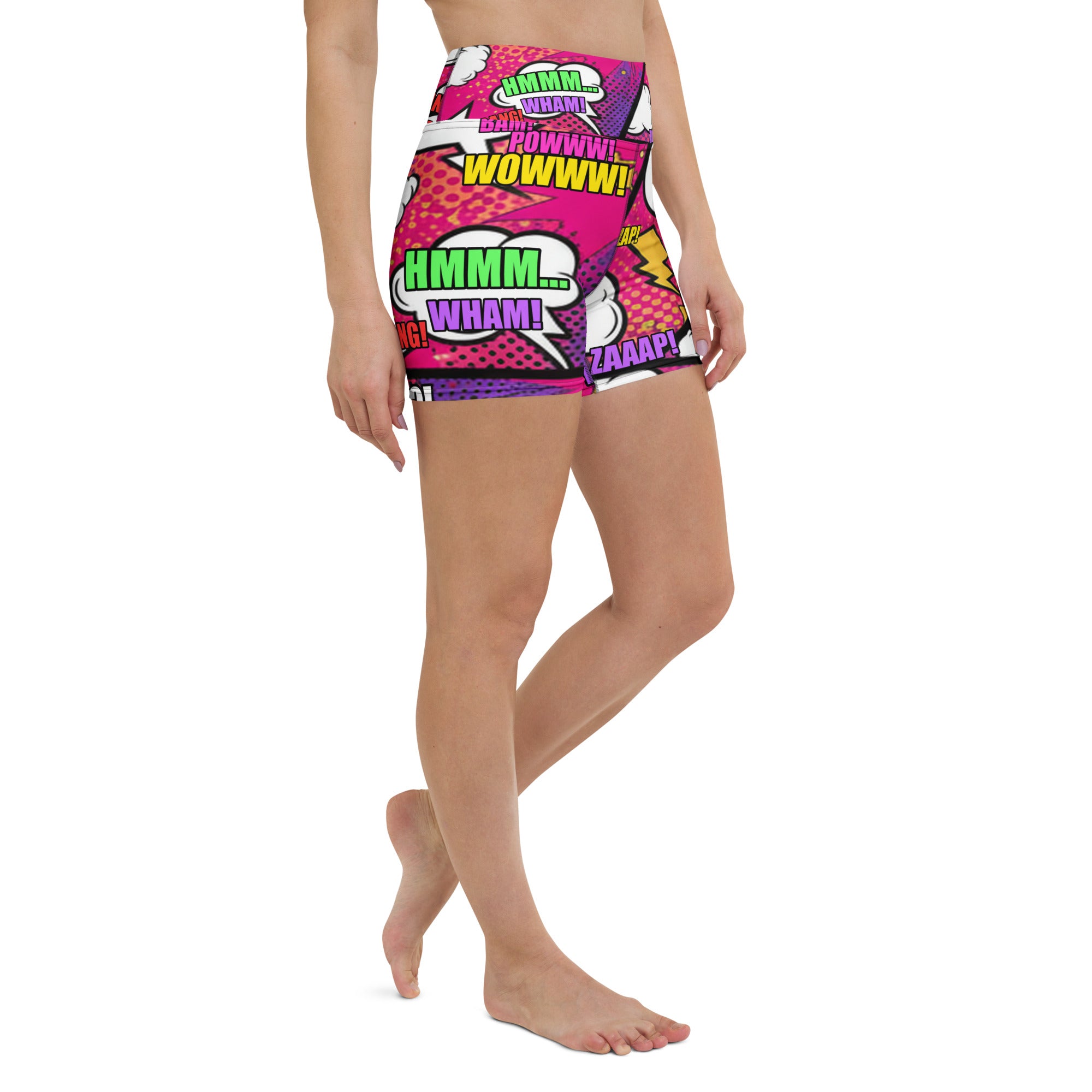 Comic Strip Girl Power Yoga Shorts | GearBunch