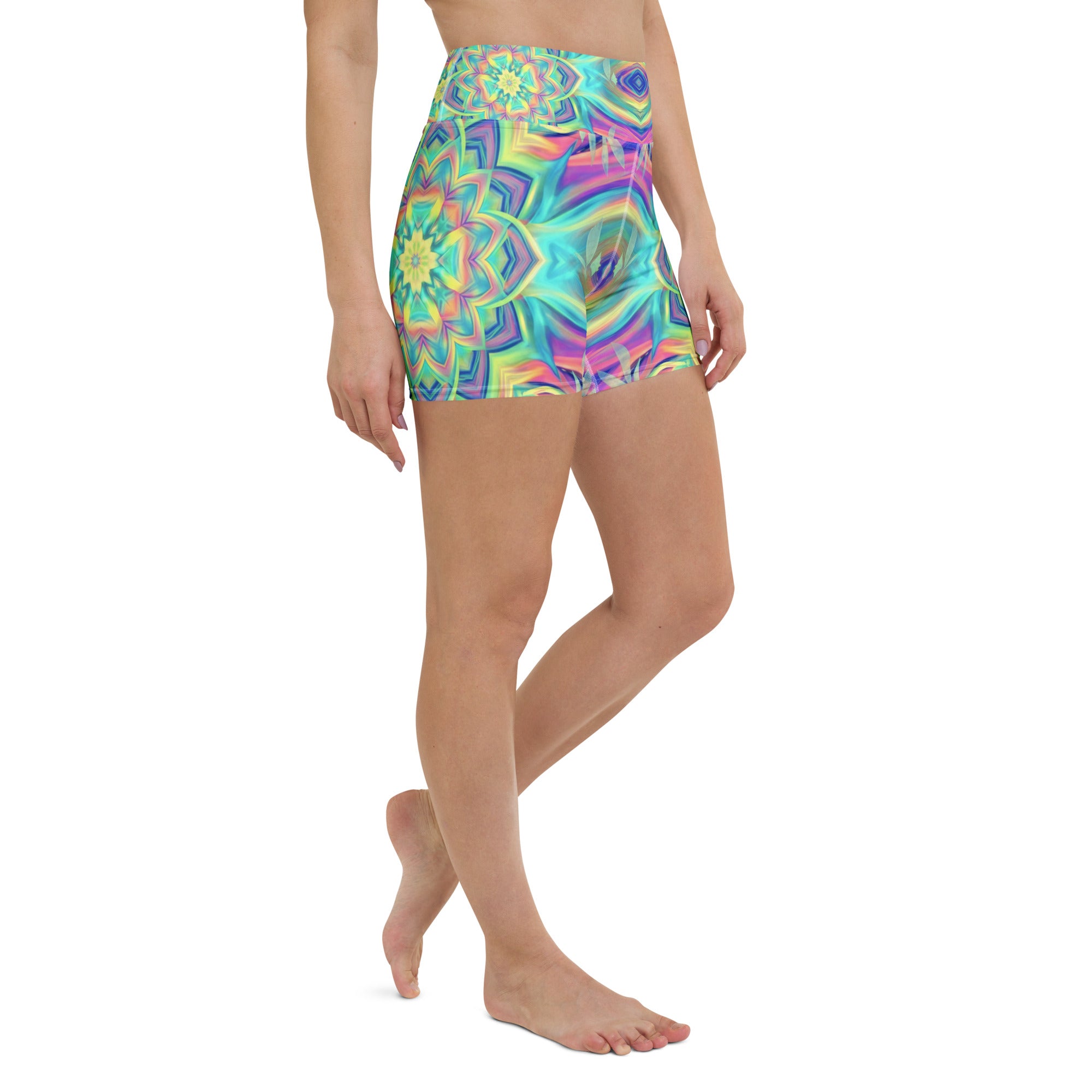 Psychedelic Tropical Yoga Shorts | GearBunch