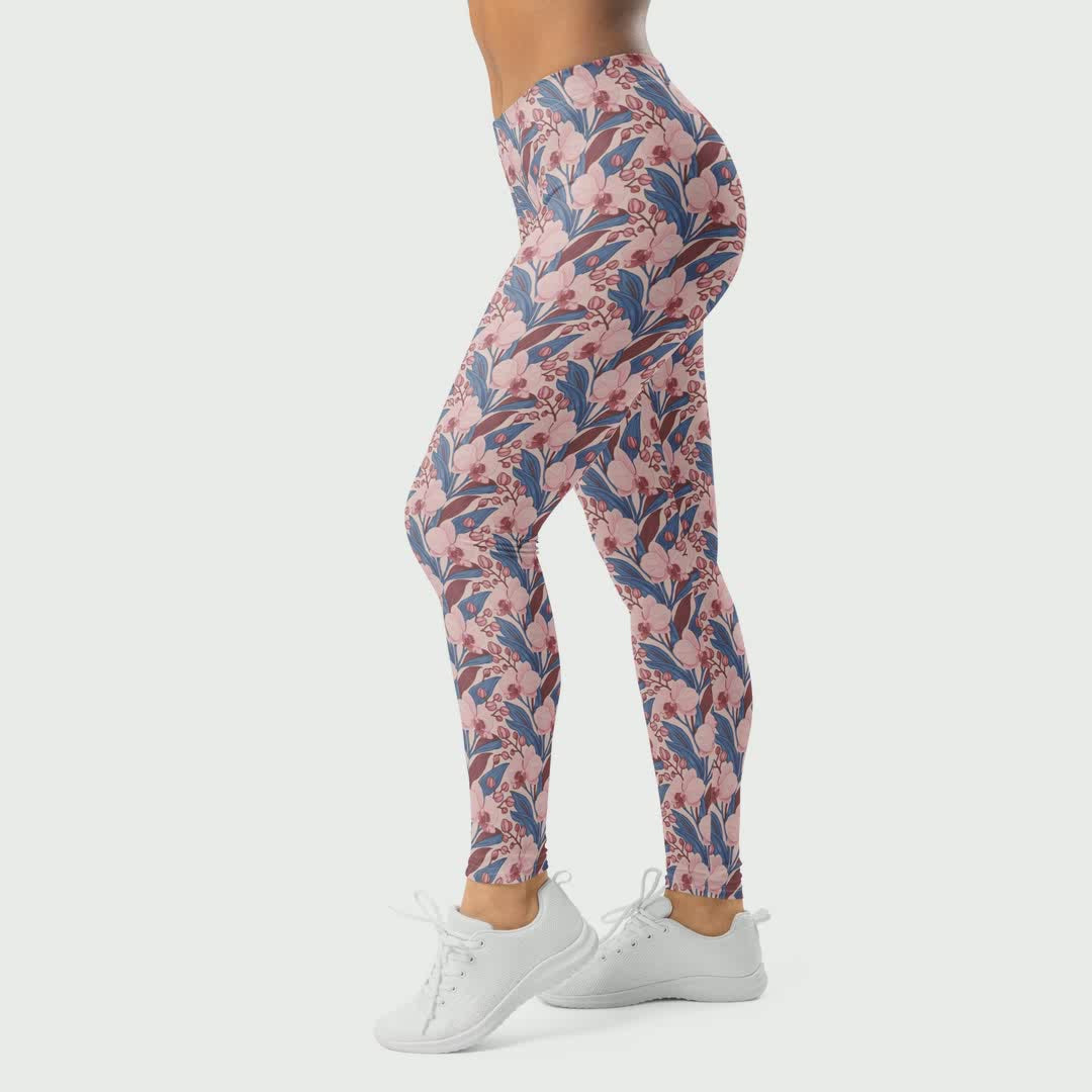 Pink Orchid Botanical Leggings | GearBunch