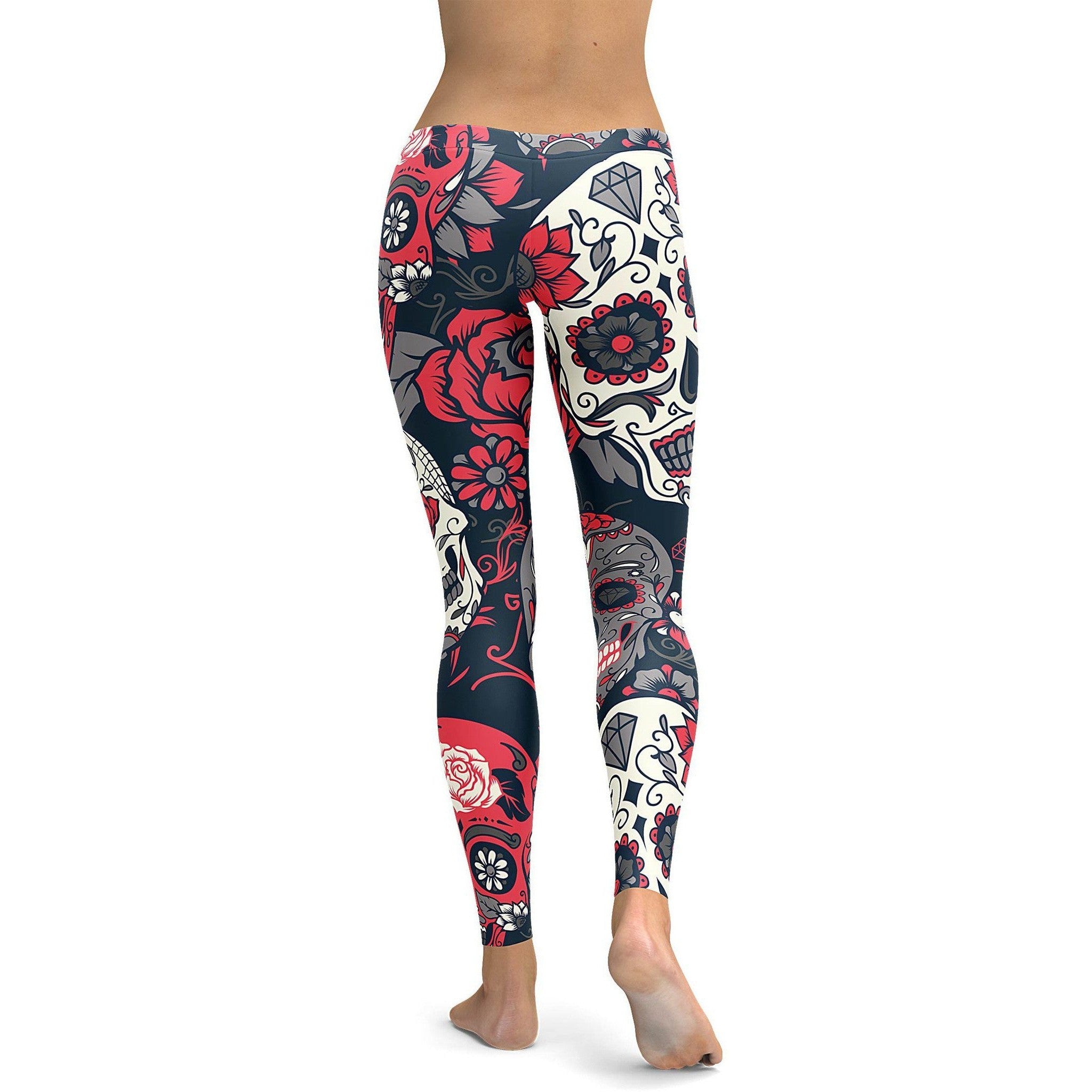 Pink Sugar Skull Leggings - GearBunch Leggings / Yoga Pants