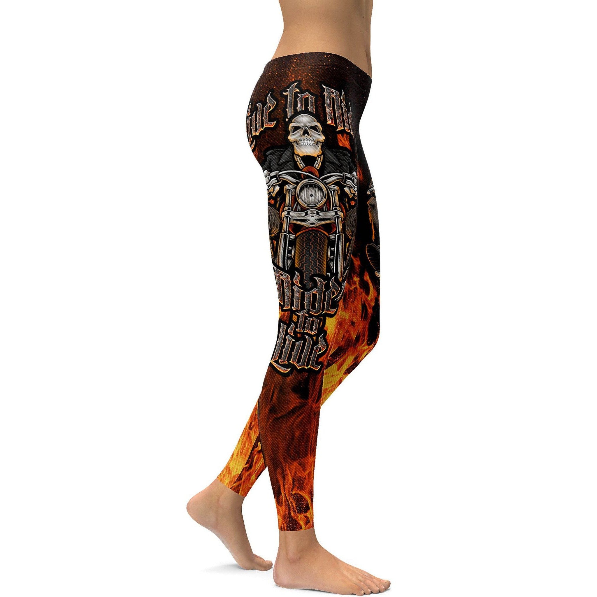 Live to Ride - Ride to Live Biker Leggings - GearBunch Leggings / Yoga Pants