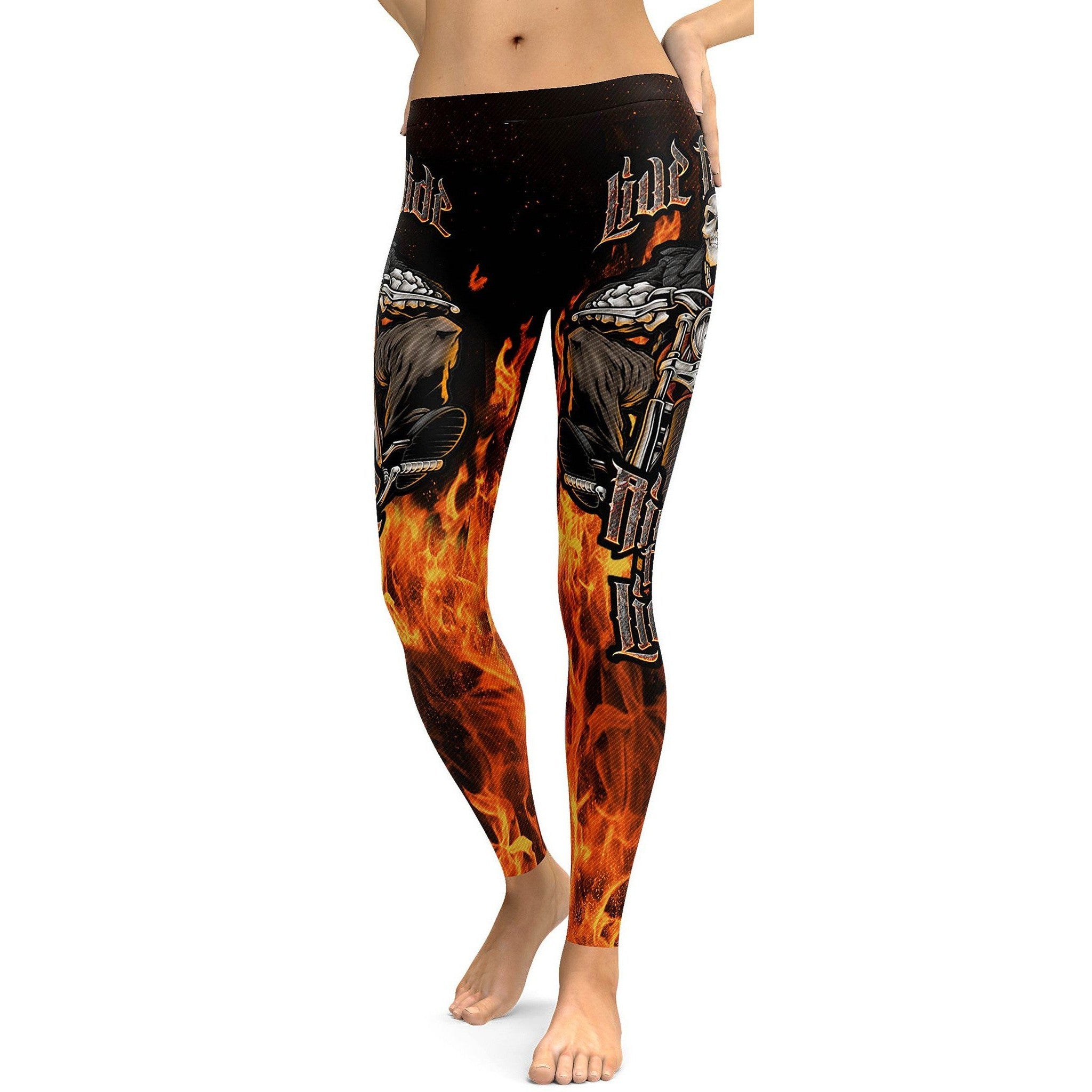 Live to Ride - Ride to Live Biker Leggings - GearBunch Leggings / Yoga Pants