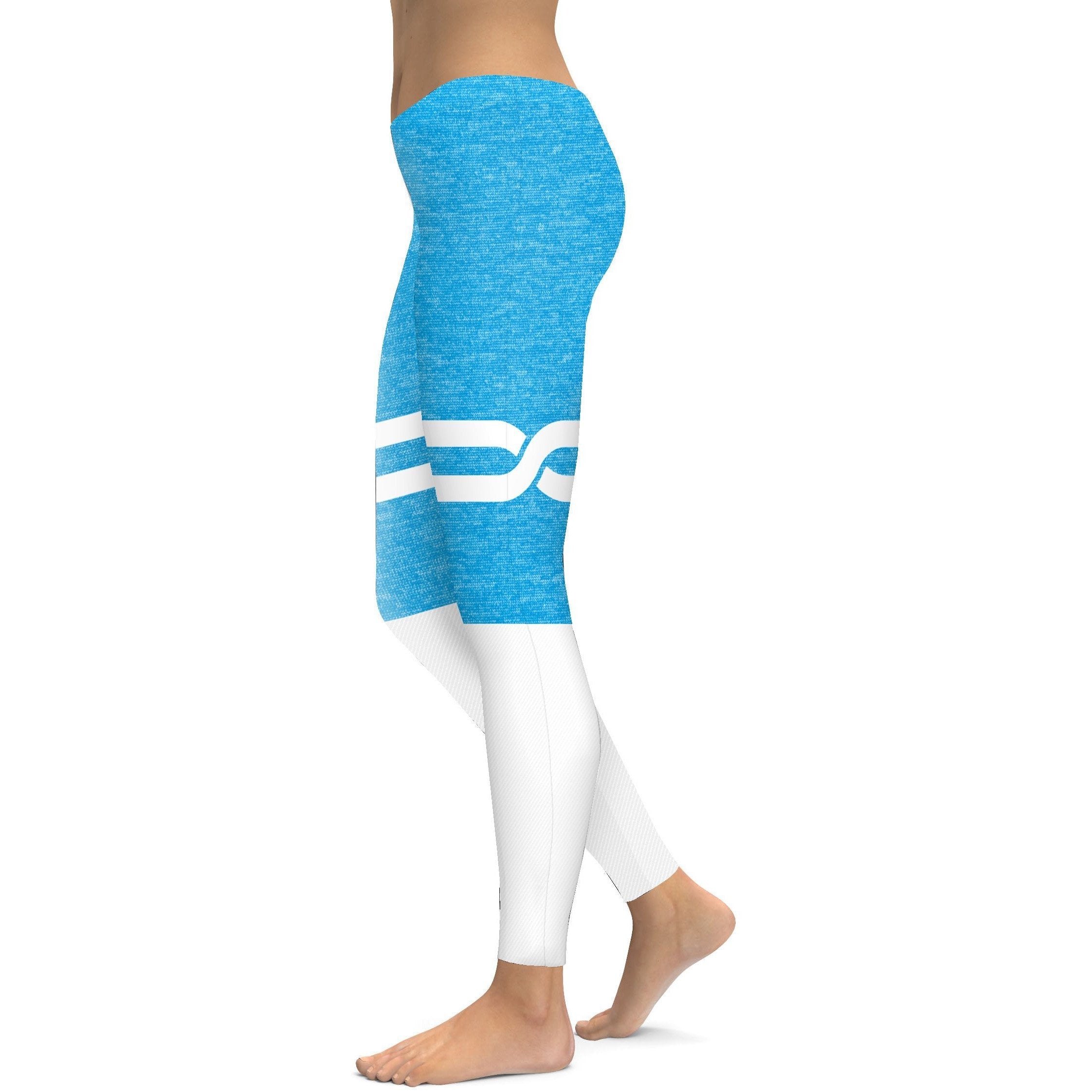 Blue and White Infinity Leggings - Gearbunch