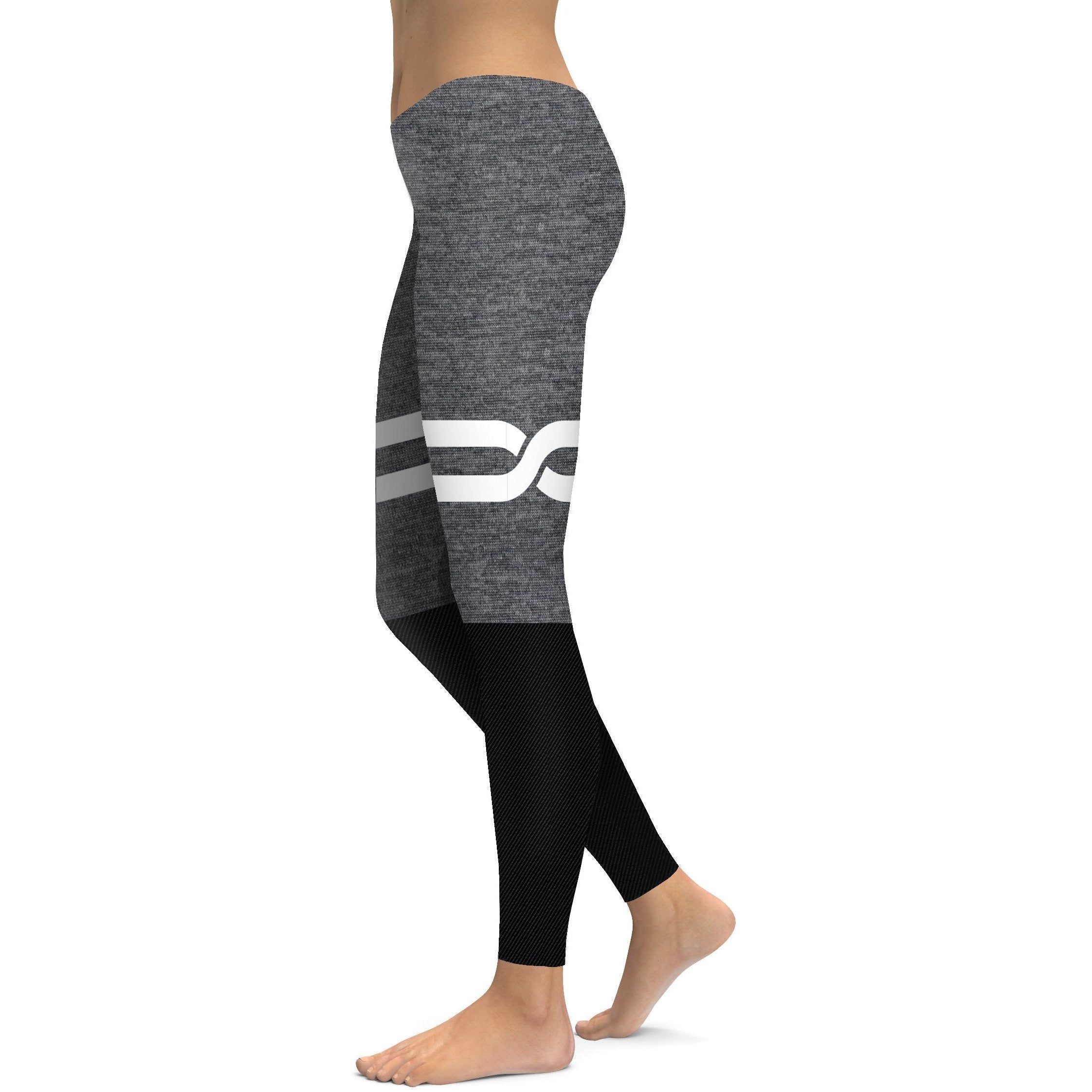 Grey and Black Infinity Leggings - Gearbunch