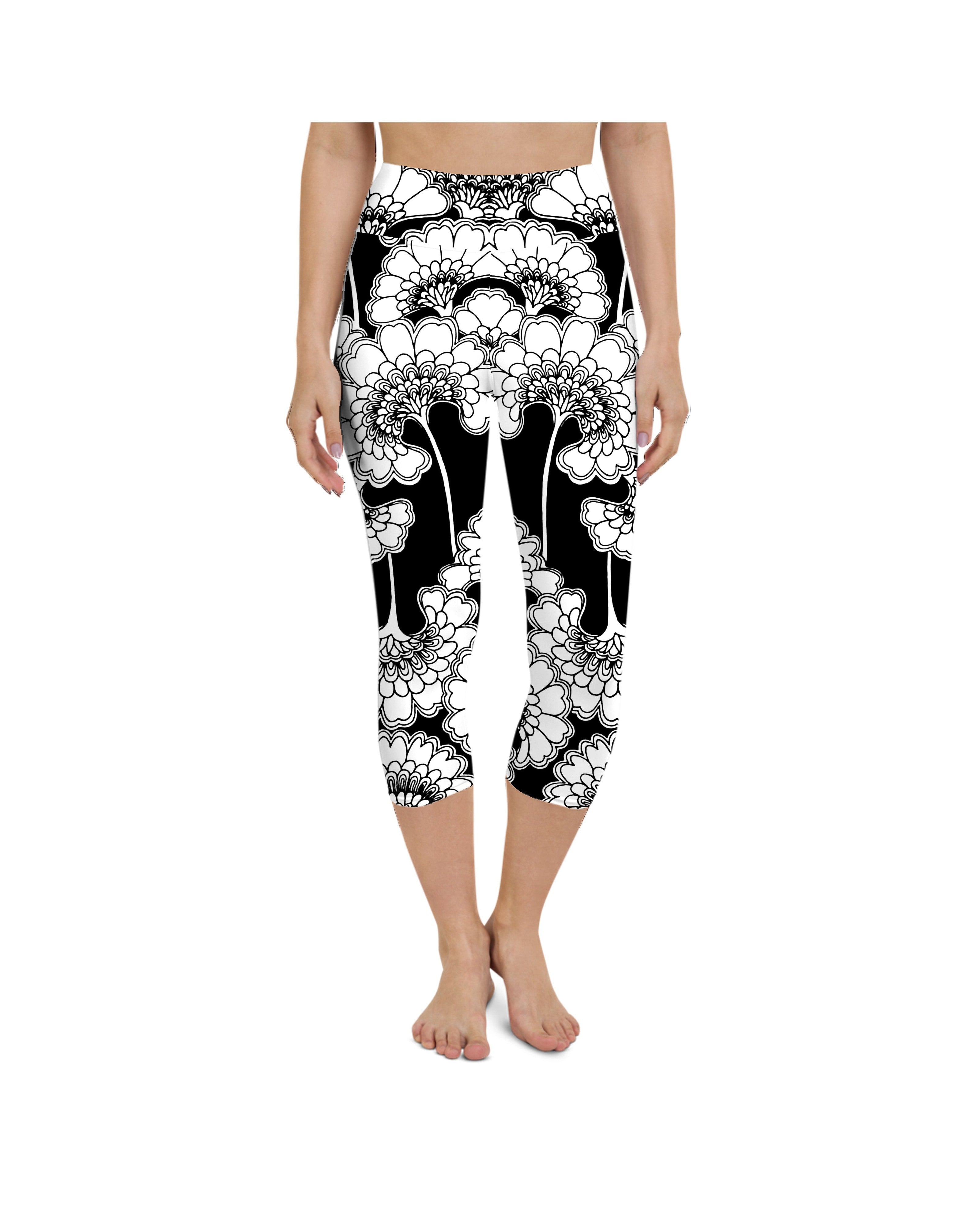 Japanese Floral Yoga Capris Gearbunch