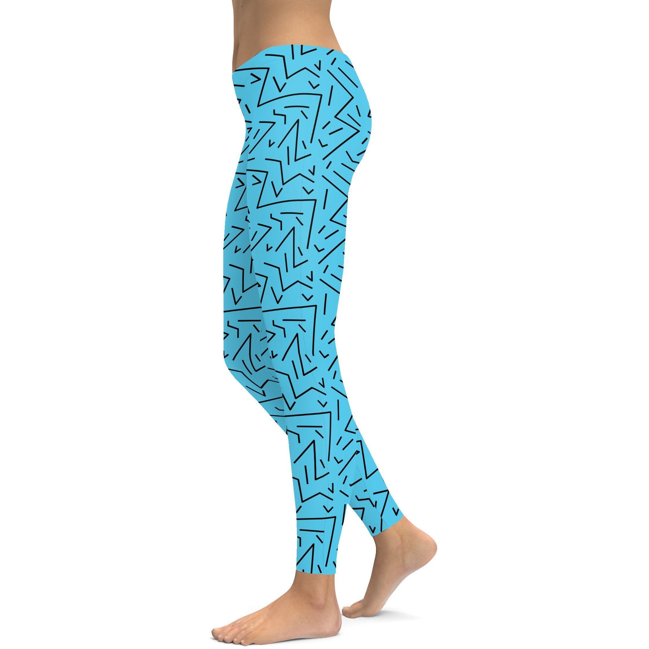 Aqua Black Line Leggings Gearbunch