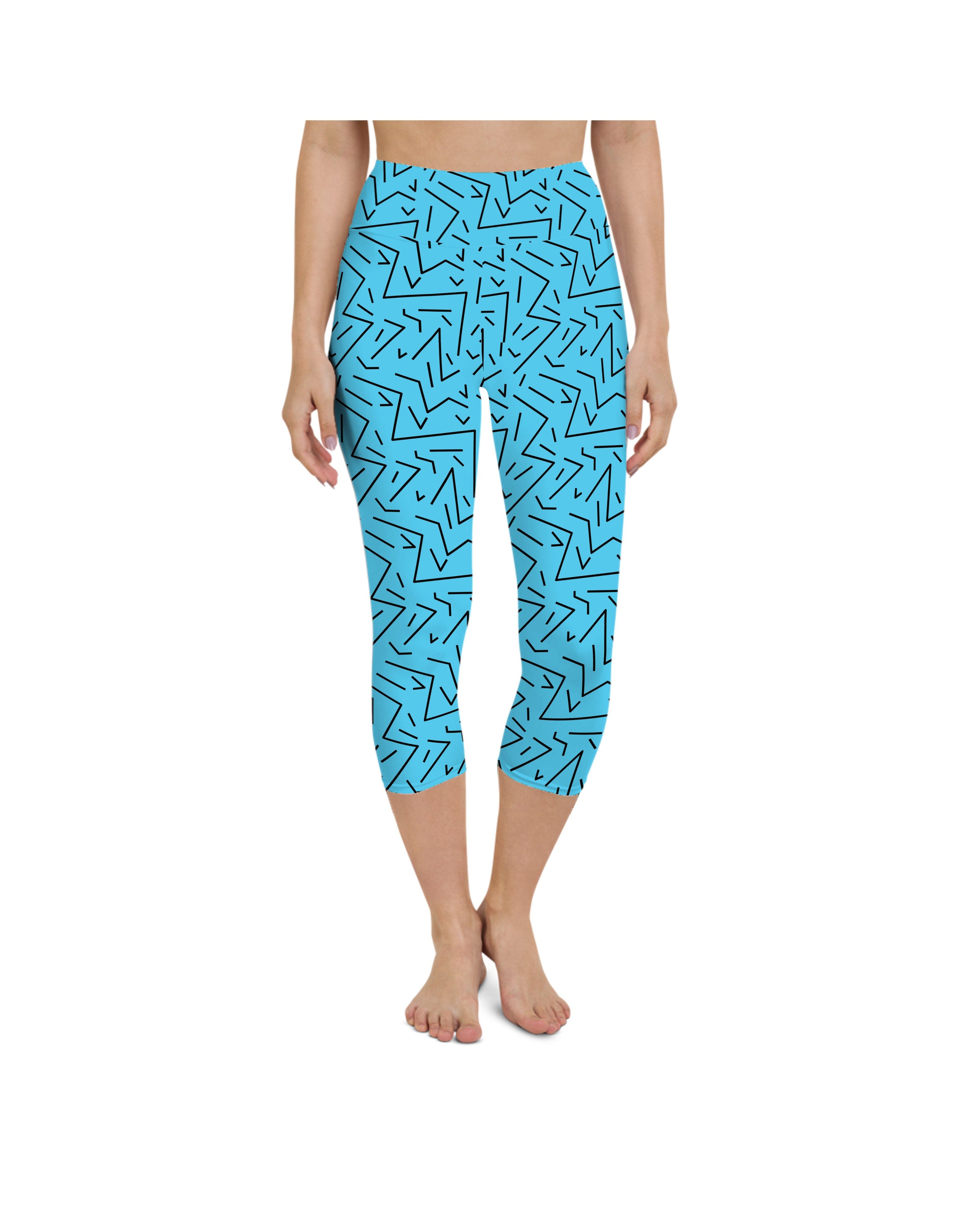 Aqua Black Line Yoga Capris Gearbunch