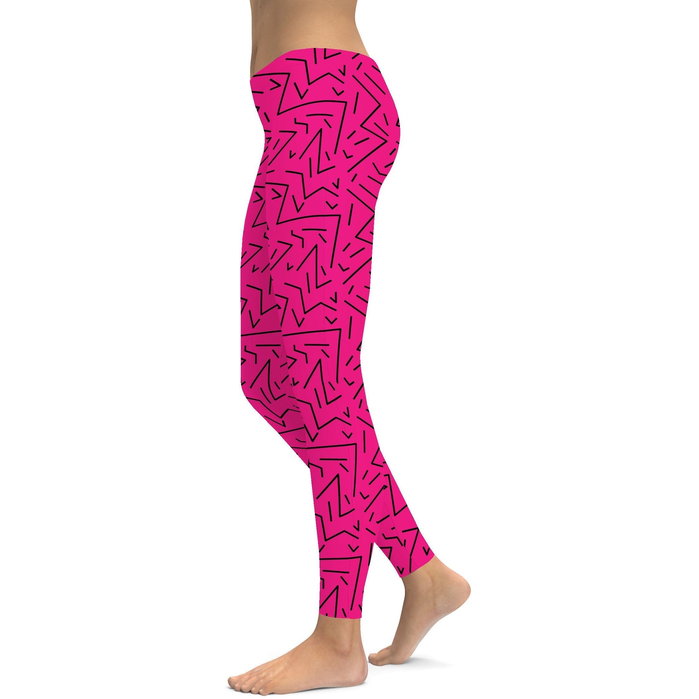 Pink Black Line Leggings Gearbunch