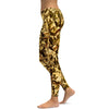 Women's gold pattern leggings front view
