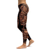 Orange Ornamental Skull Leggings - GearBunch