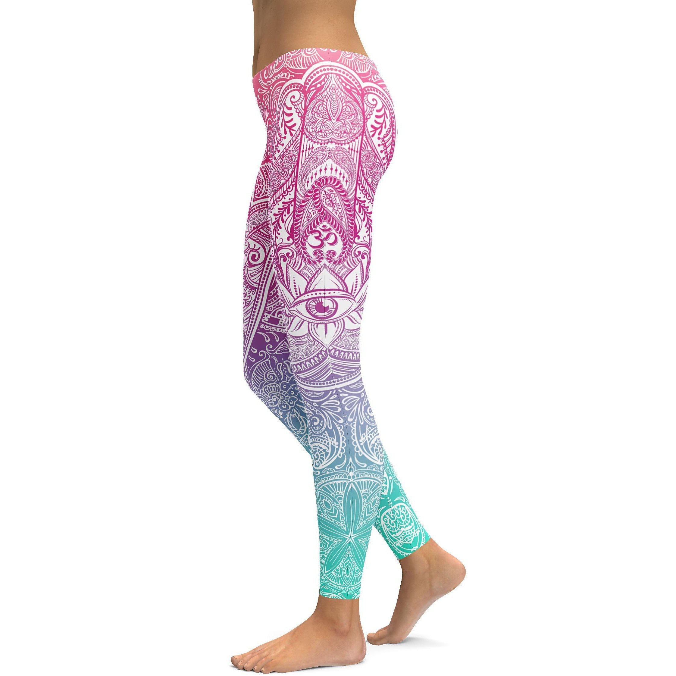 Bright Hamsa Leggings - GearBunch Leggings / Yoga Pants