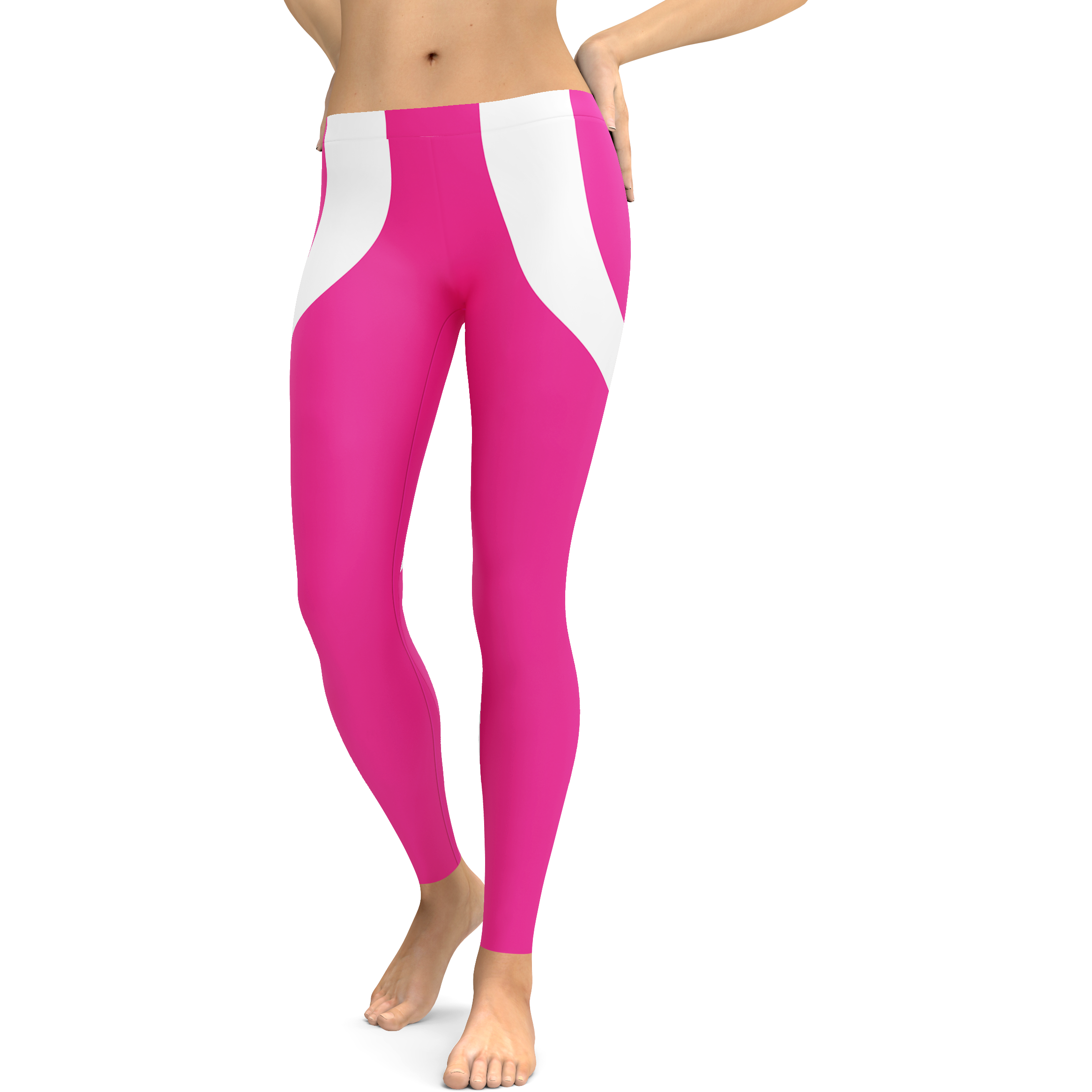 White Heart Shaped Pink Leggings - Gearbunch